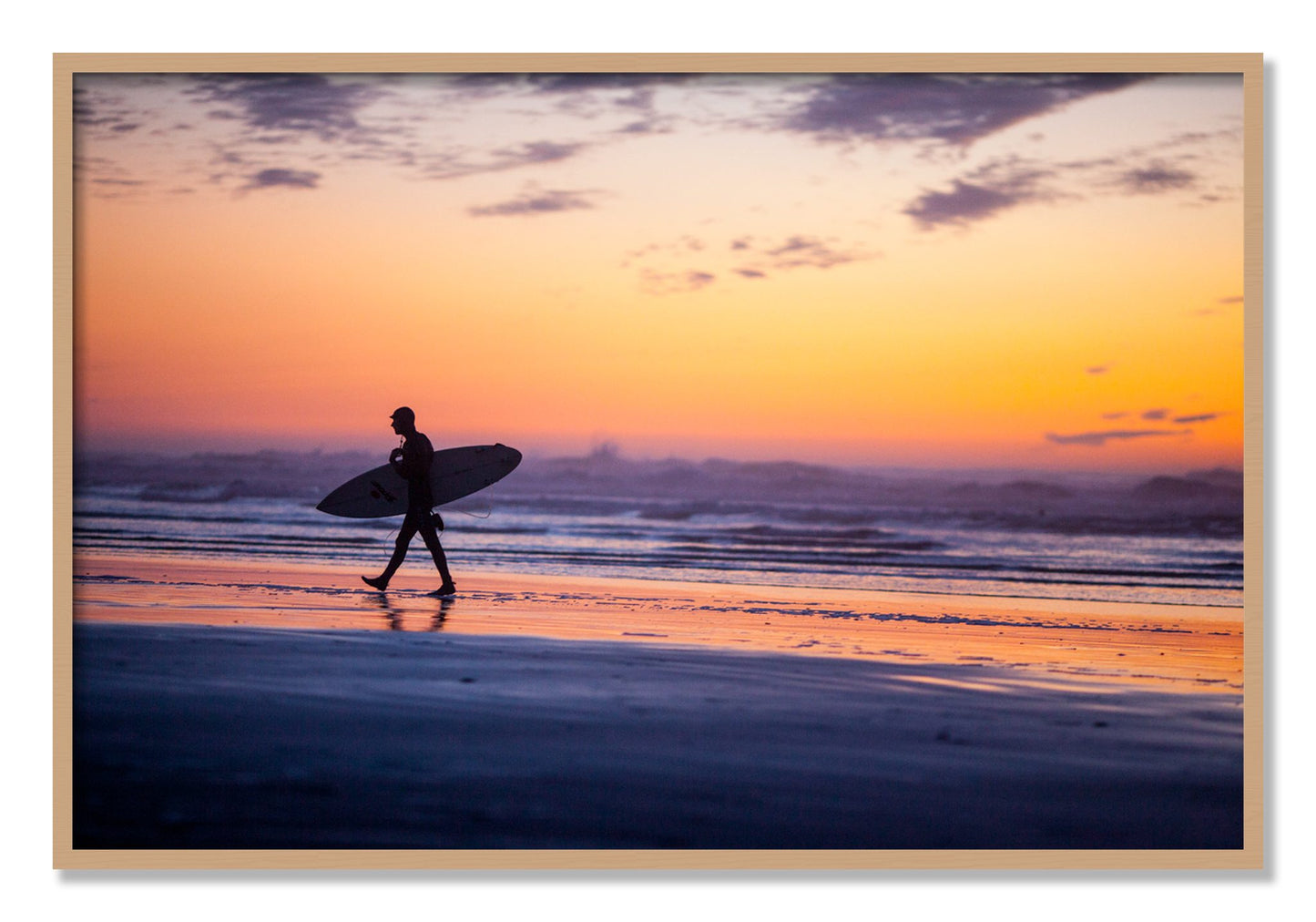 Framed photograph of Good Session by Dylan Ozanich, Oak frame, Full Bleed