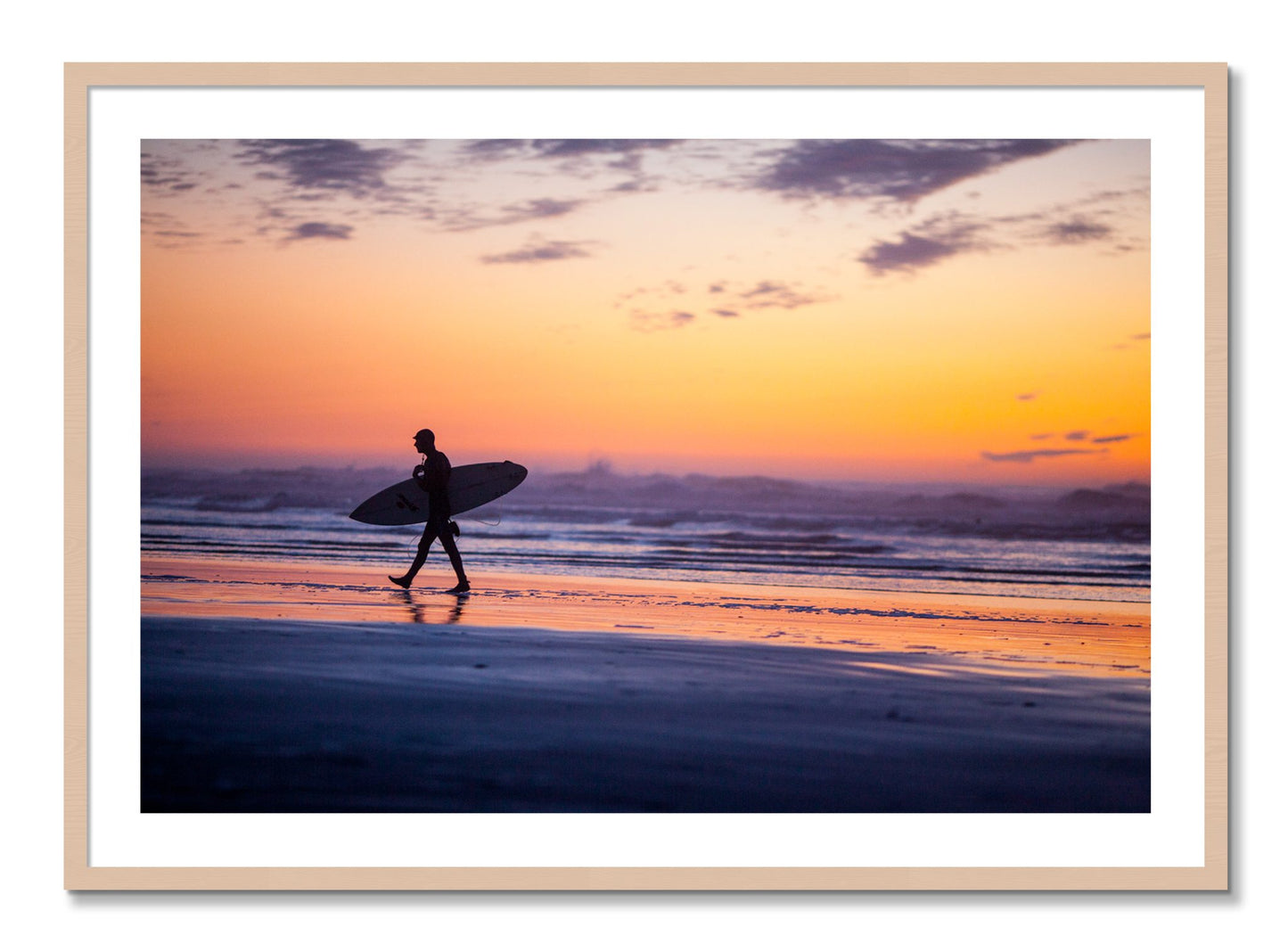 Framed photograph of Good Session by Dylan Ozanich, Maple frame, Borders