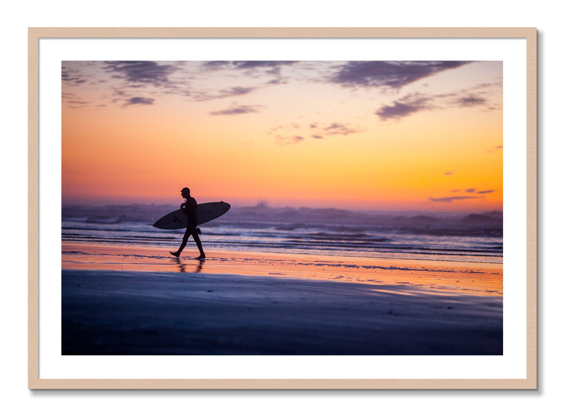 Framed photograph of Good Session by Dylan Ozanich, Maple frame, Borders