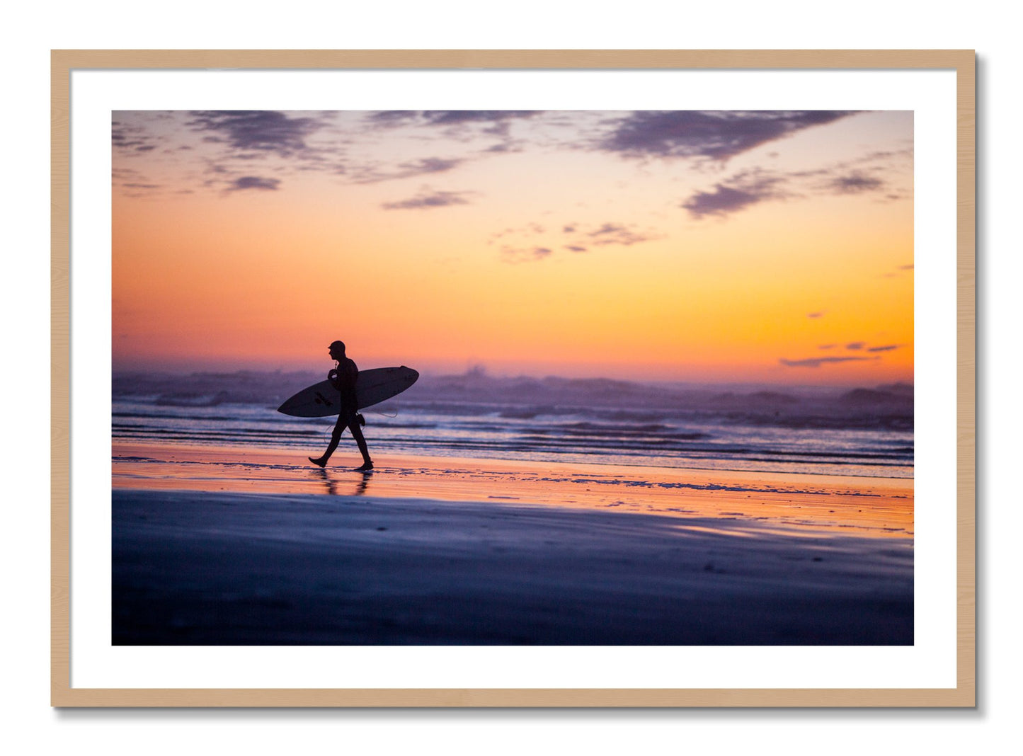 Framed photograph of Good Session by Dylan Ozanich, Oak frame, Borders