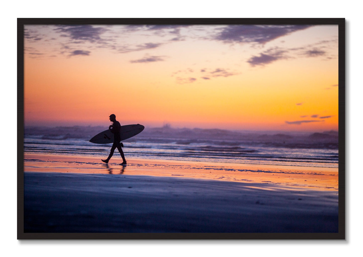 Framed photograph of Good Session by Dylan Ozanich, Black Walnut frame, Full Bleed