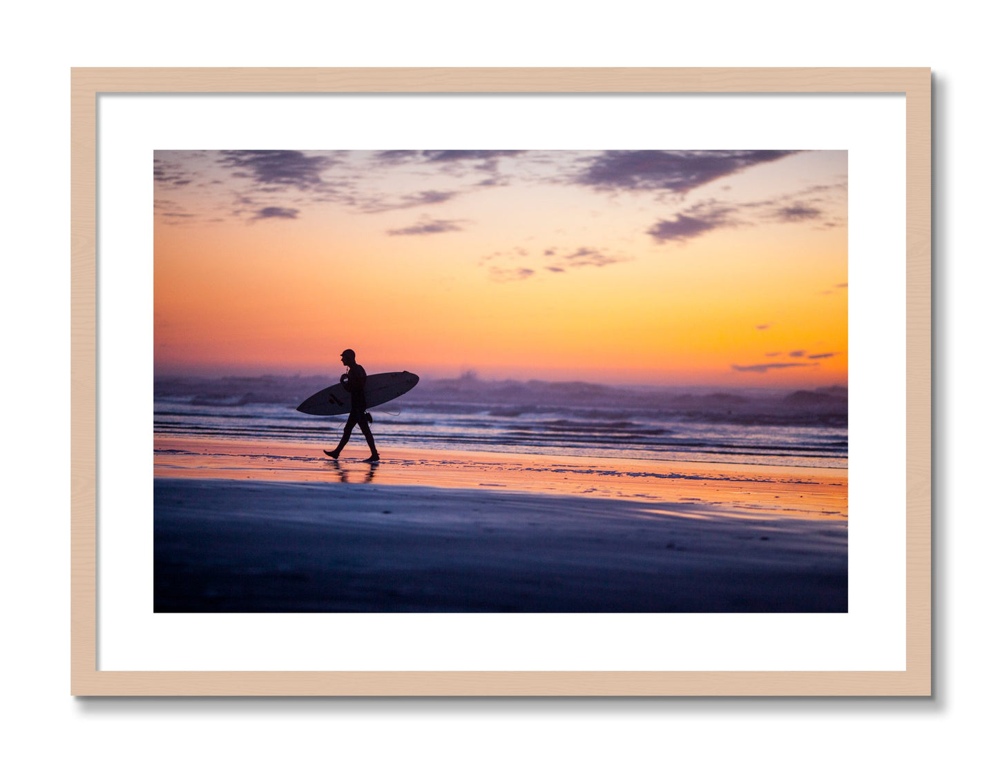 Framed photograph of Good Session by Dylan Ozanich, Maple frame, Borders