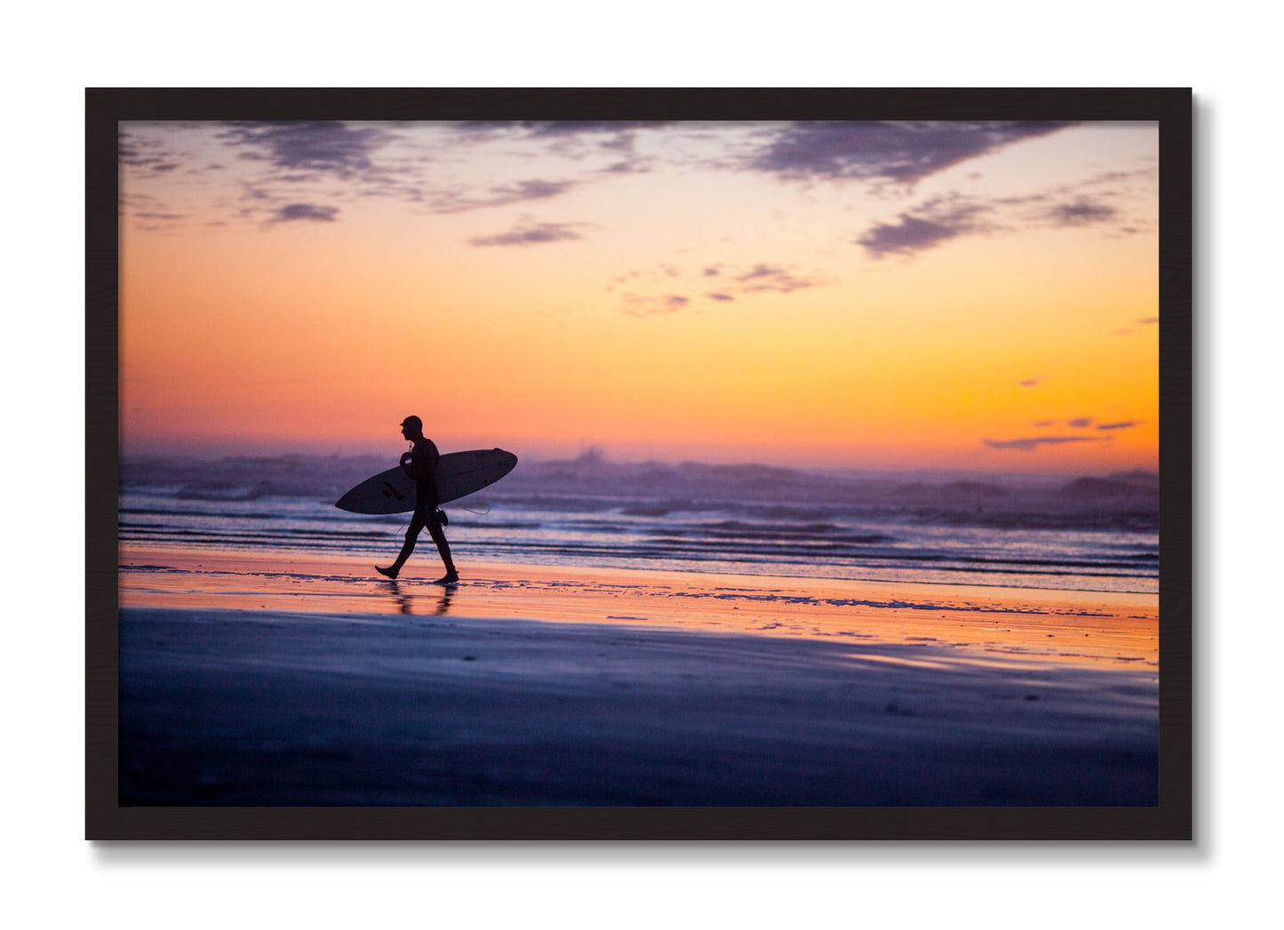 Framed photograph of Good Session by Dylan Ozanich, Black Walnut frame, Full Bleed
