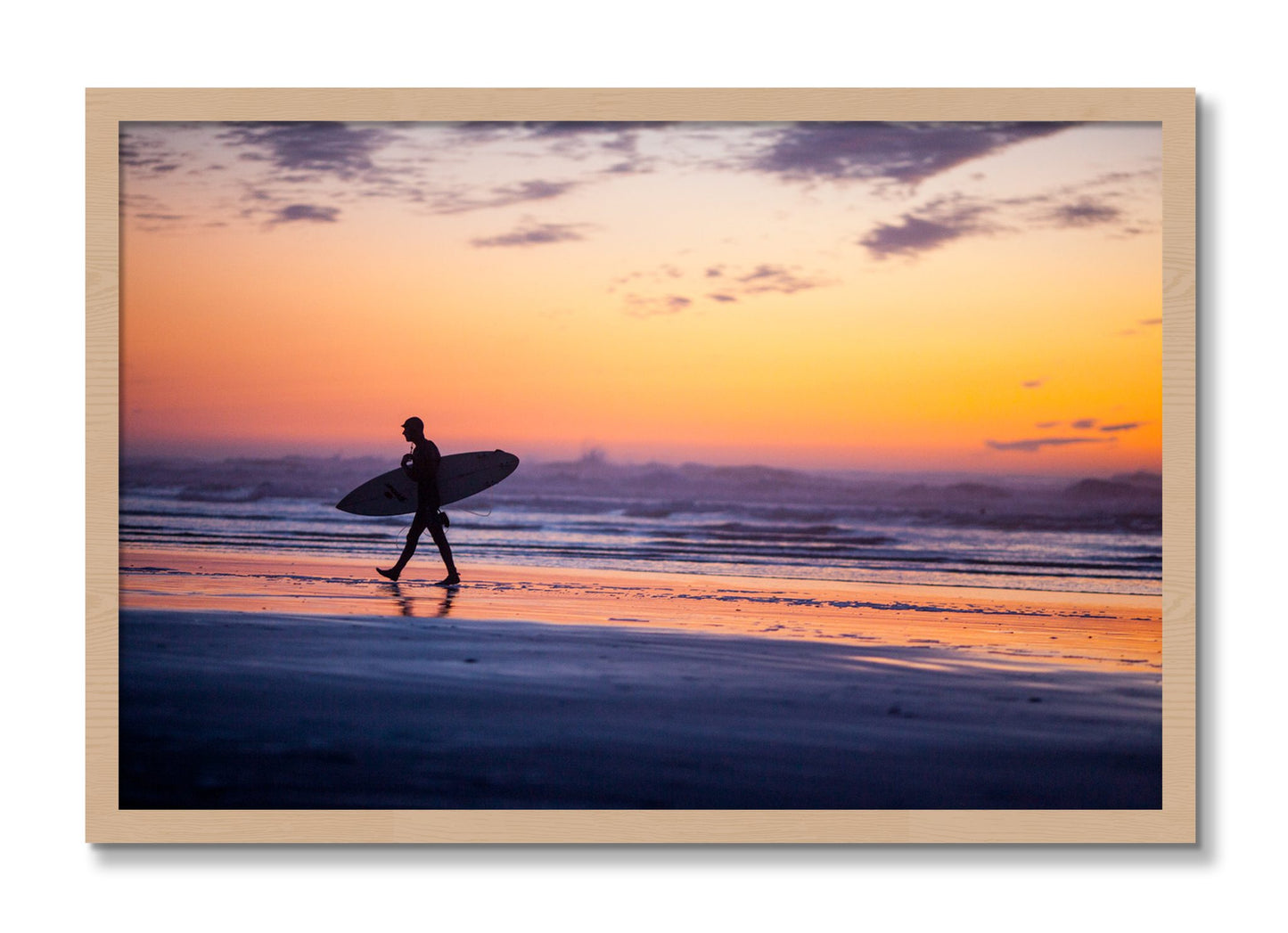 Framed photograph of Good Session by Dylan Ozanich, Oak frame, Full Bleed