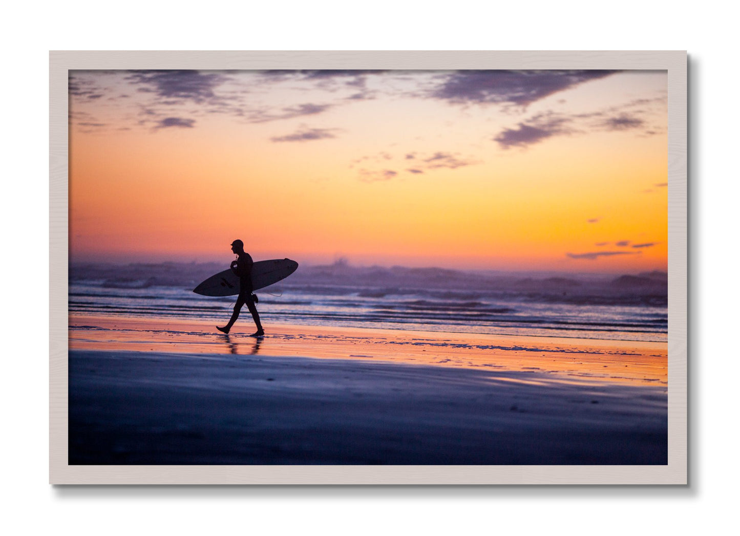 Framed photograph of Good Session by Dylan Ozanich, White Maple frame, Full Bleed