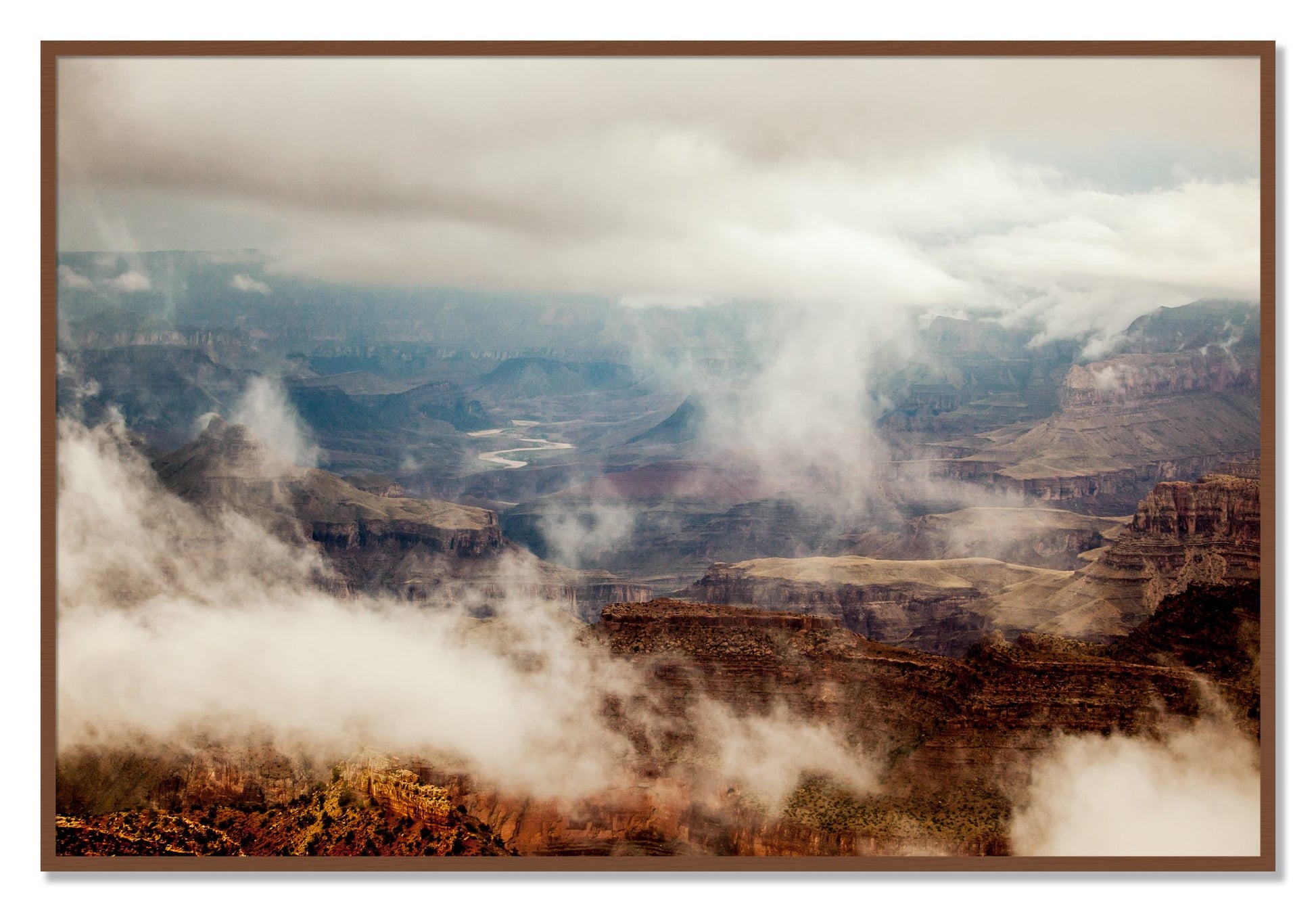 Framed photograph of Grand Canyon by Dylan Ozanich, Walnut frame, Full Bleed