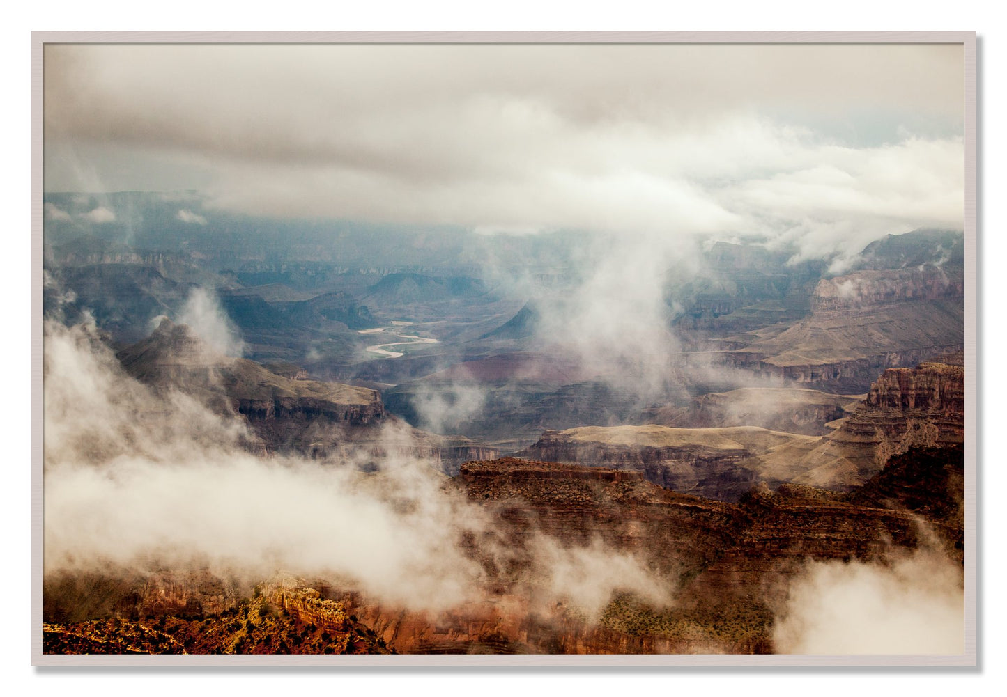 Framed photograph of Grand Canyon by Dylan Ozanich, White Maple frame, Full Bleed