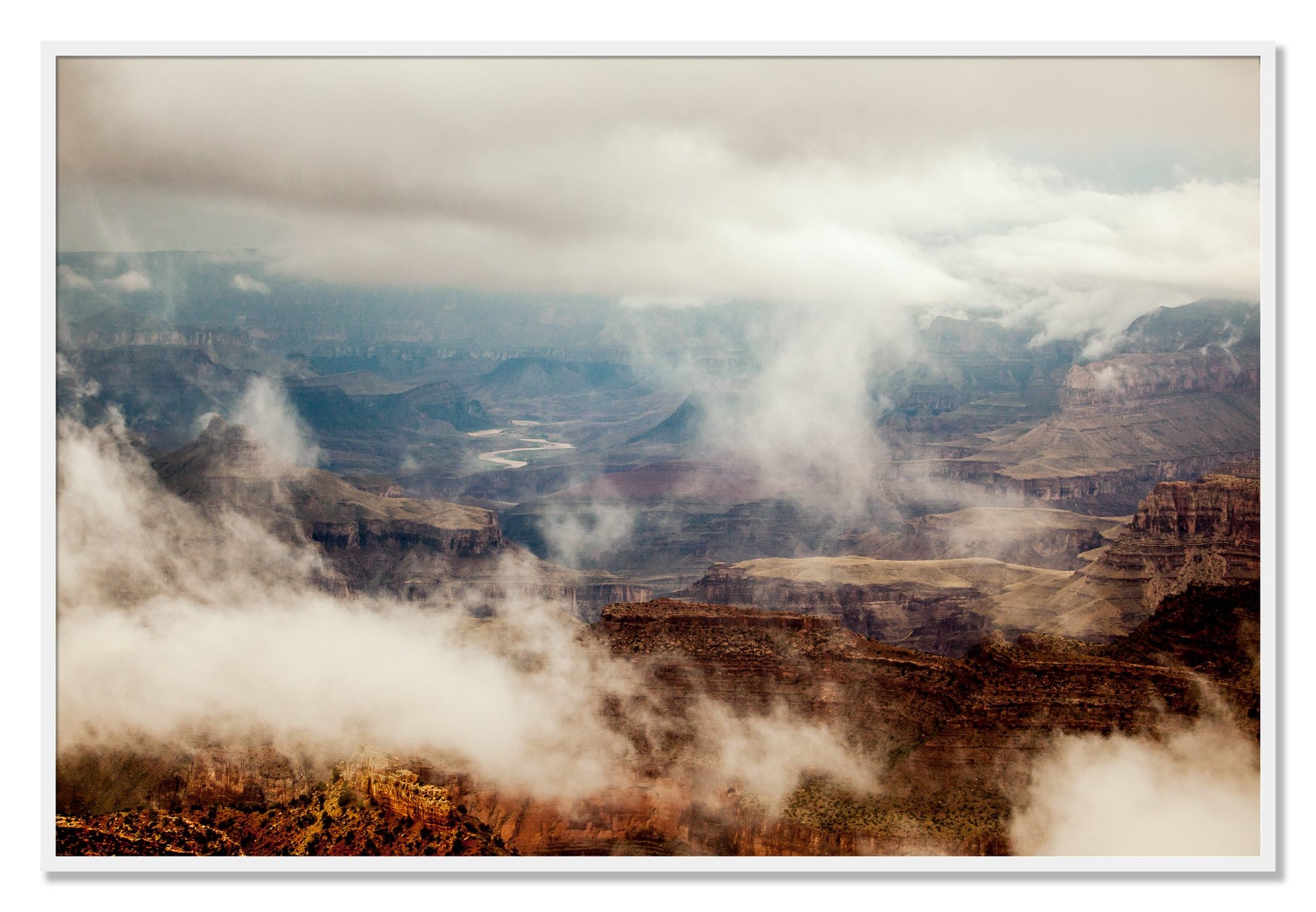 Framed photograph of Grand Canyon by Dylan Ozanich, White frame, Full Bleed