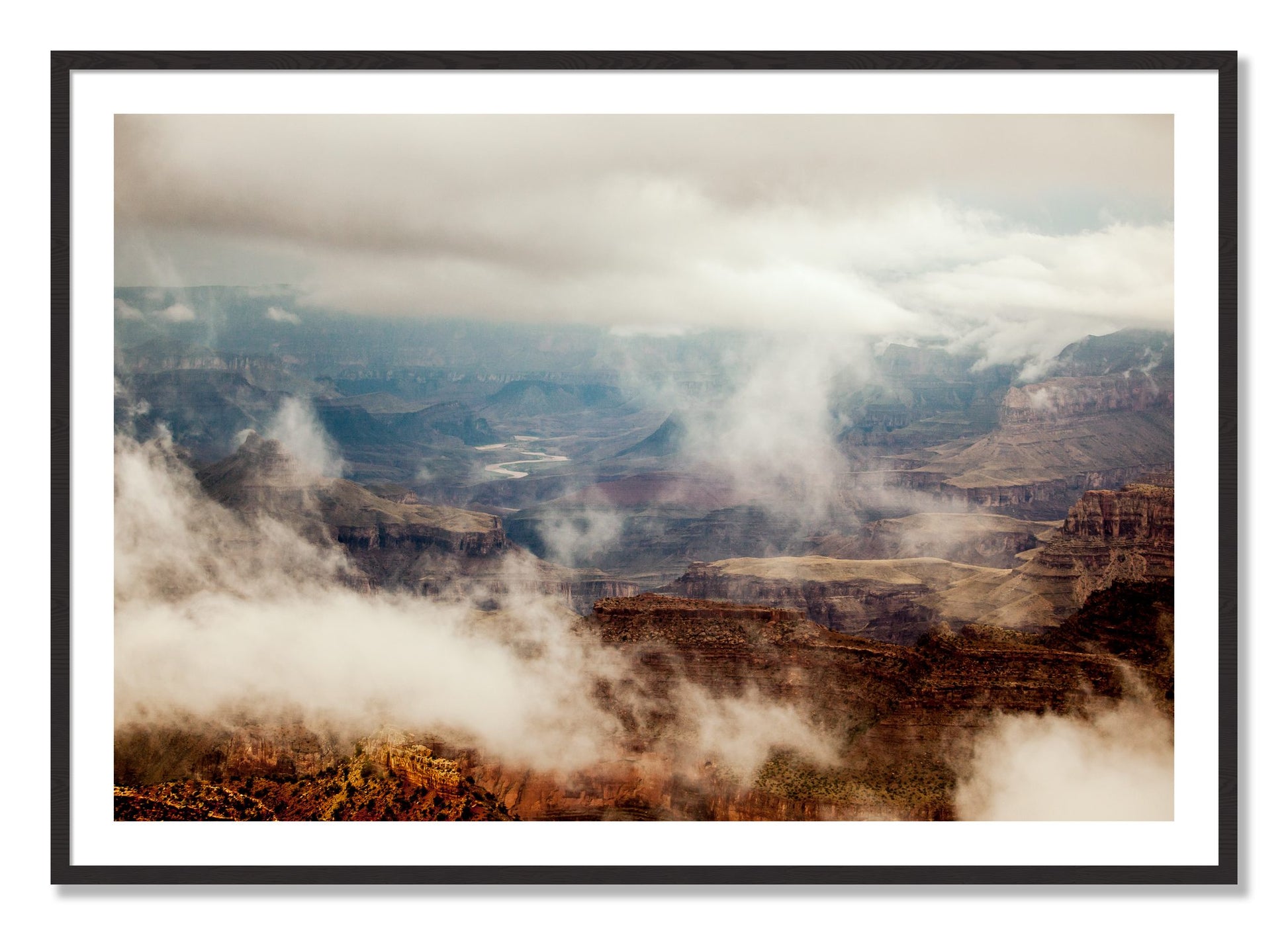 Framed photograph of Grand Canyon by Dylan Ozanich, Black Walnut frame, Borders