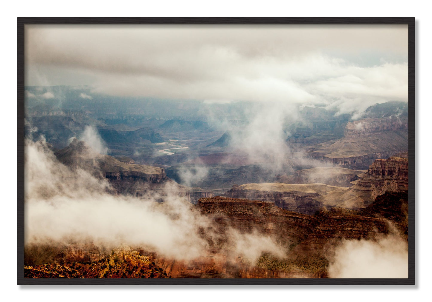 Framed photograph of Grand Canyon by Dylan Ozanich, Black Walnut frame, Full Bleed