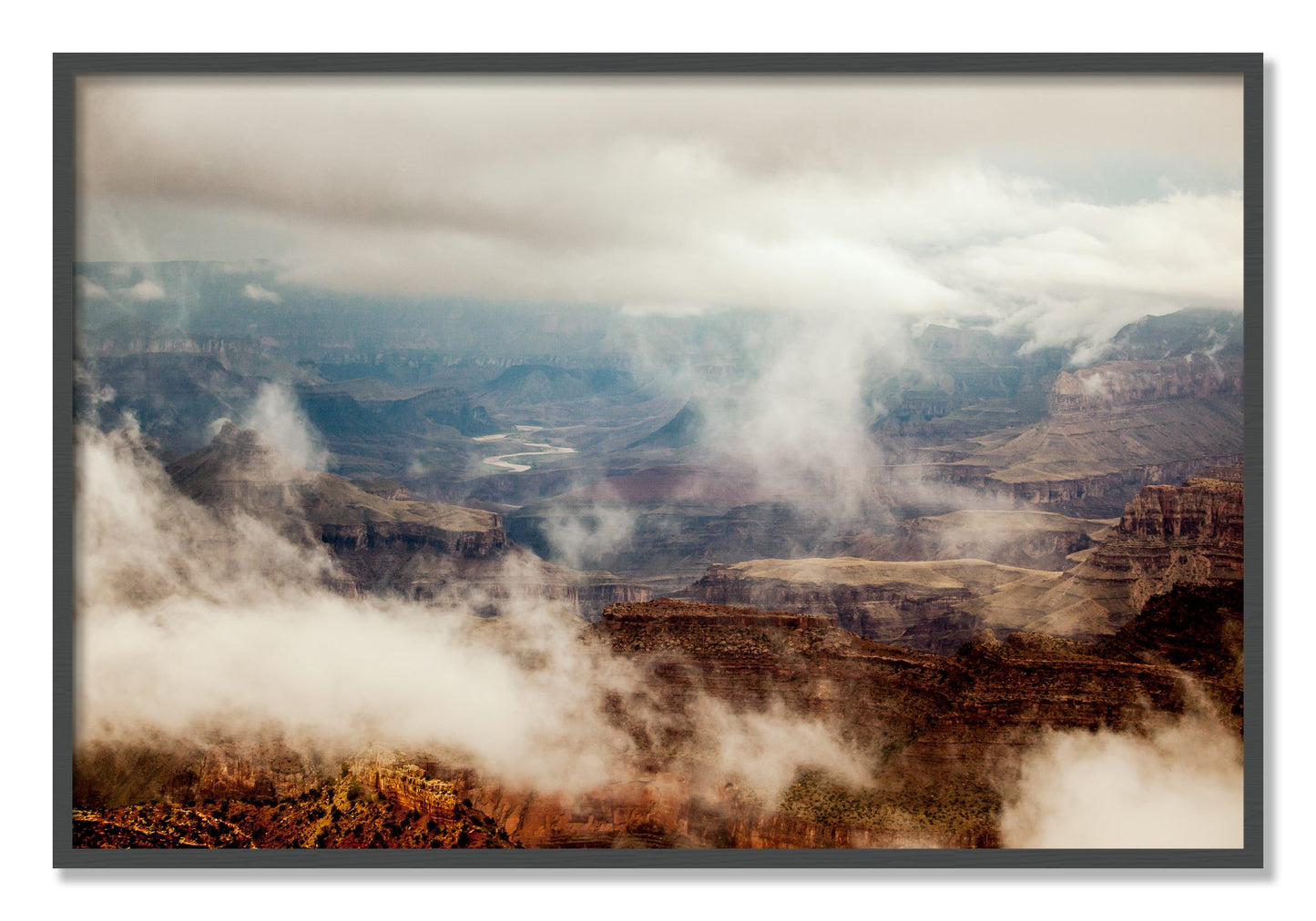 Framed photograph of Grand Canyon by Dylan Ozanich, Grey frame, Full Bleed