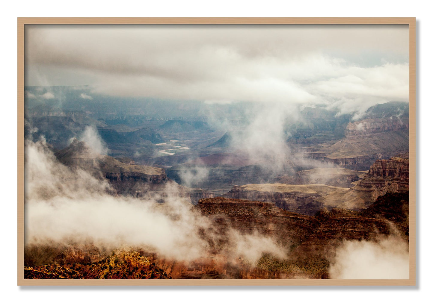 Framed photograph of Grand Canyon by Dylan Ozanich, Oak frame, Full Bleed