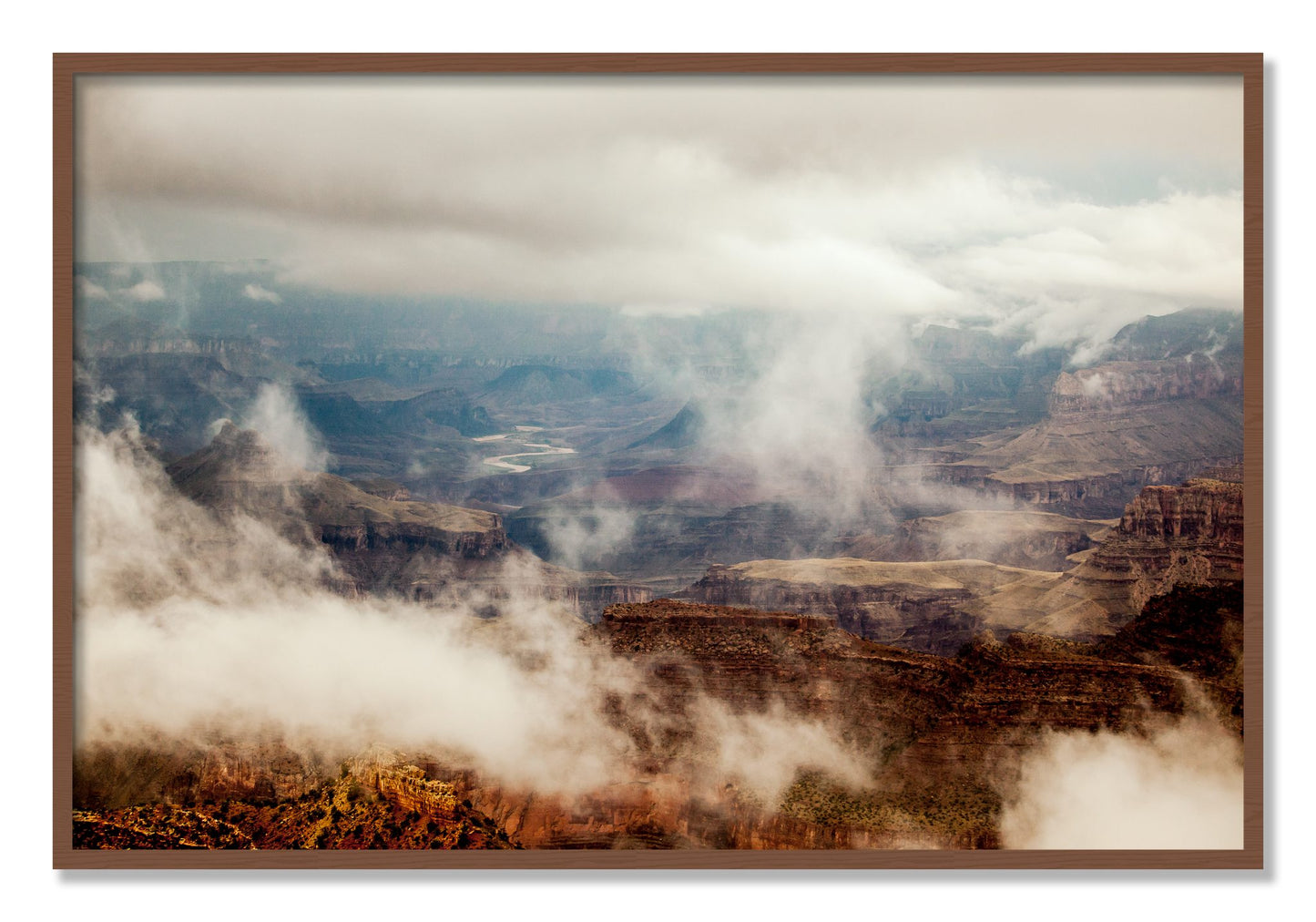 Framed photograph of Grand Canyon by Dylan Ozanich, Walnut frame, Full Bleed