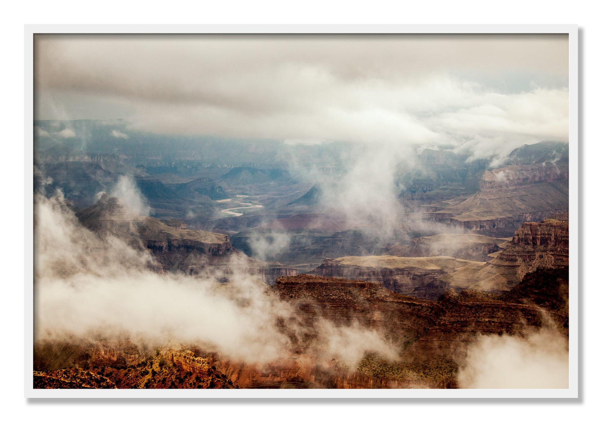 Framed photograph of Grand Canyon by Dylan Ozanich, White frame, Full Bleed