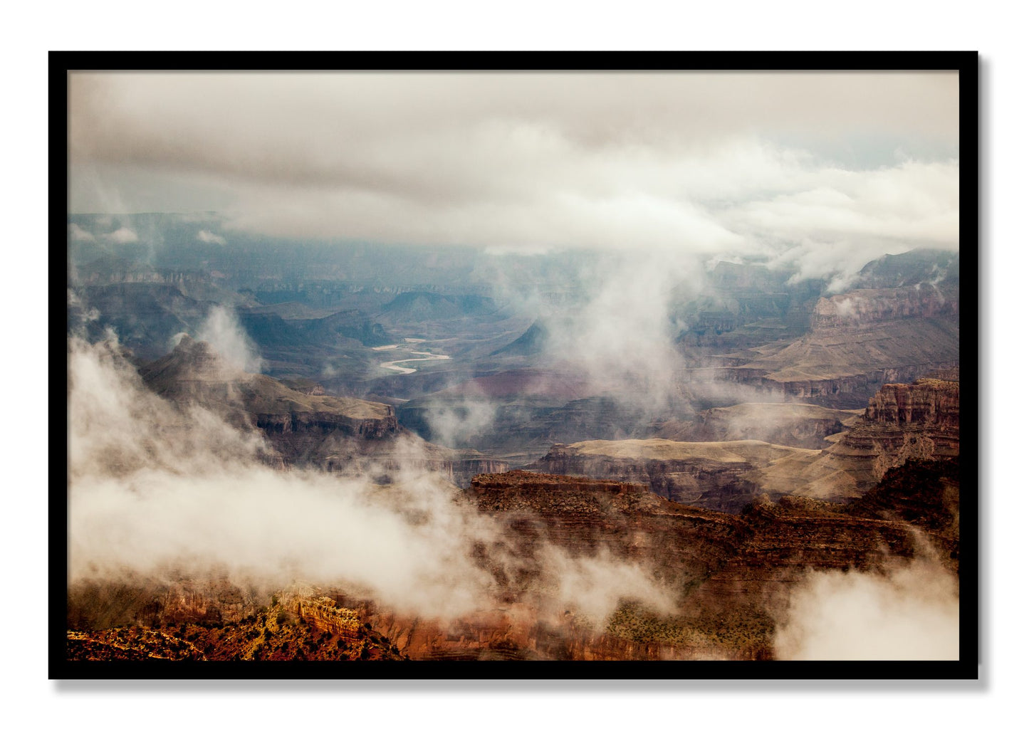 Framed photograph of Grand Canyon by Dylan Ozanich, Black frame, Full Bleed