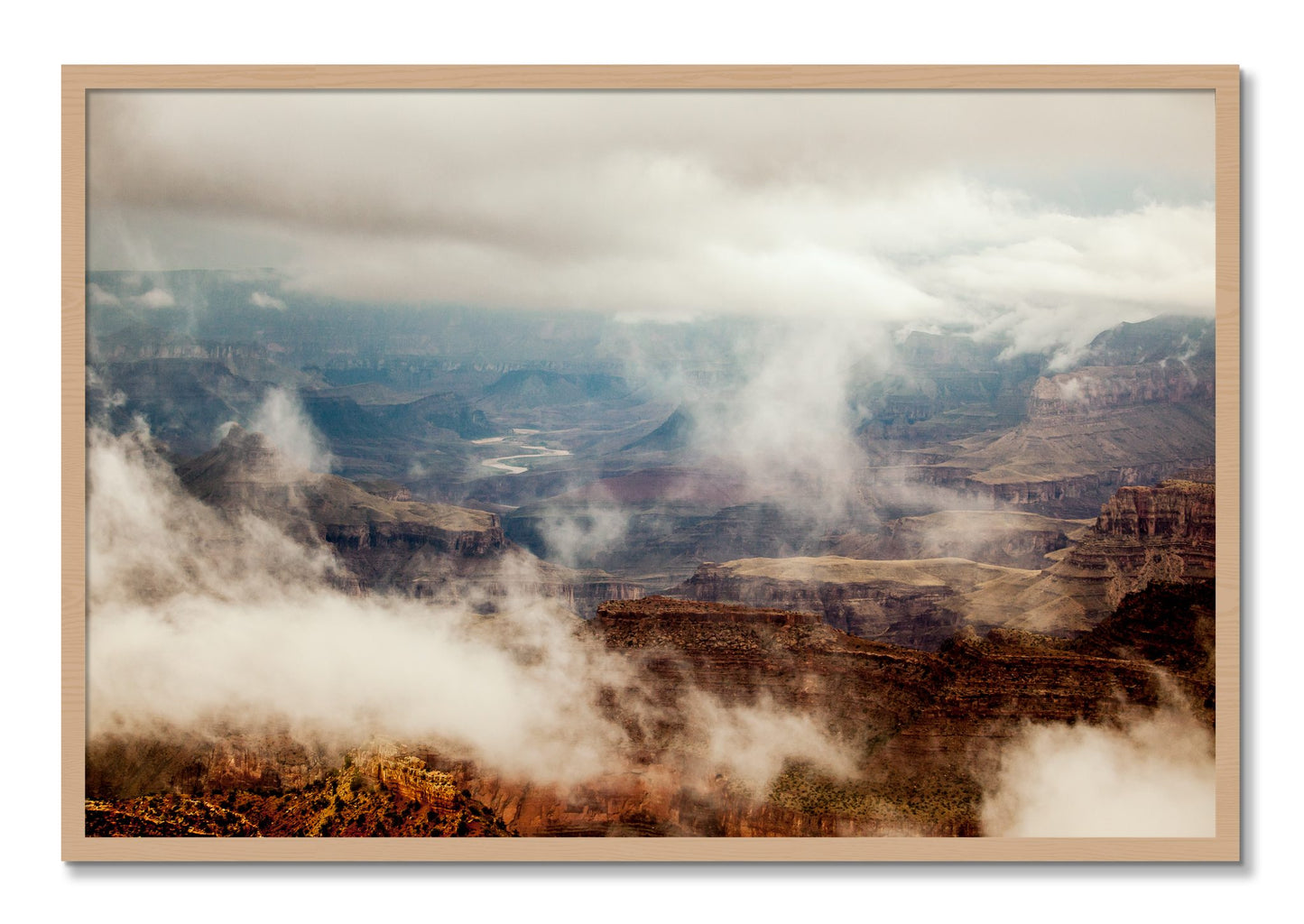 Framed photograph of Grand Canyon by Dylan Ozanich, Oak frame, Full Bleed