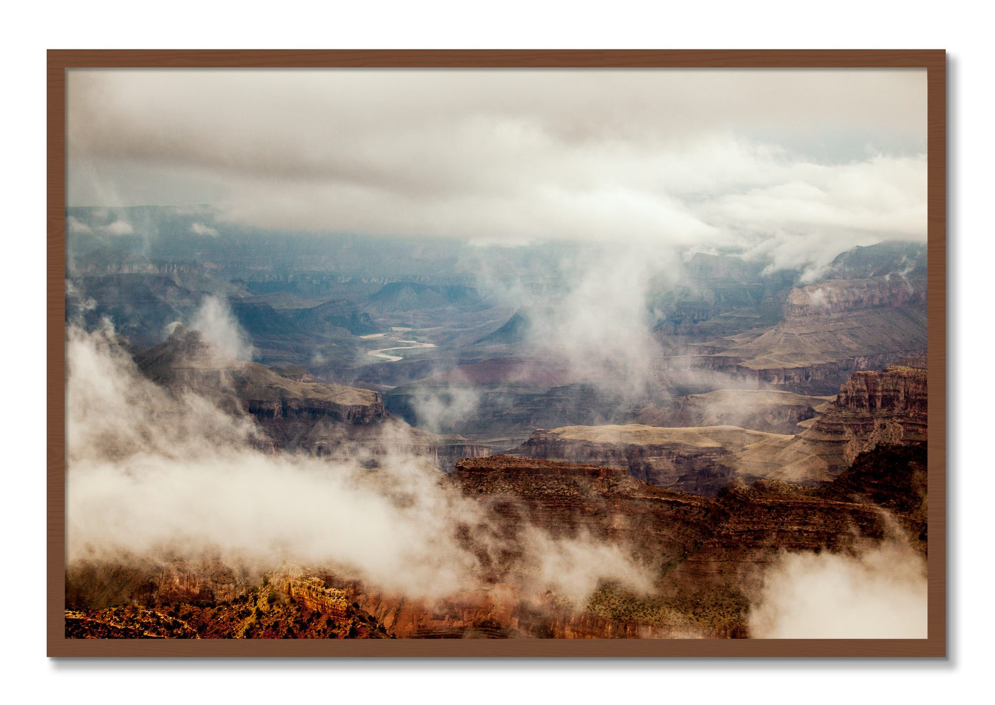 Framed photograph of Grand Canyon by Dylan Ozanich, Walnut frame, Full Bleed