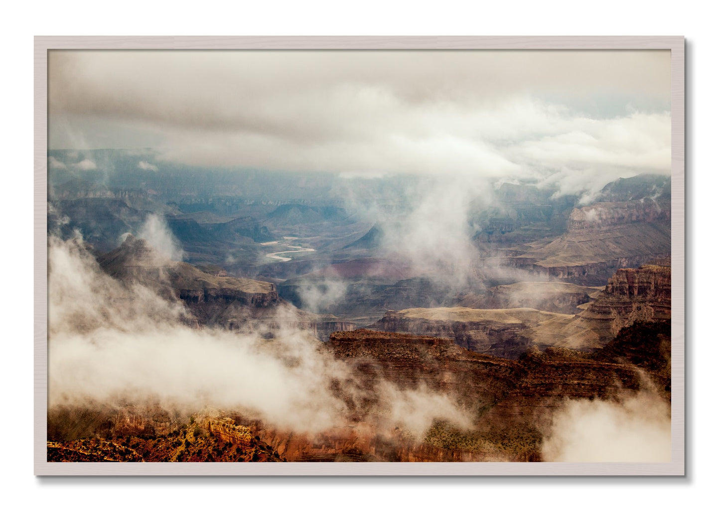 Framed photograph of Grand Canyon by Dylan Ozanich, White Maple frame, Full Bleed