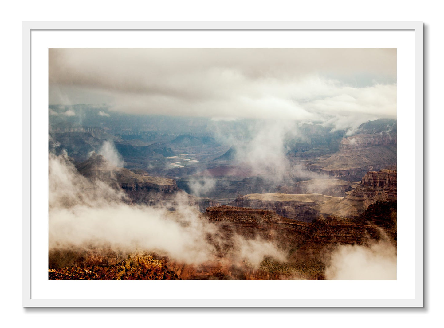 Framed photograph of Grand Canyon by Dylan Ozanich, White frame, Full Bleed