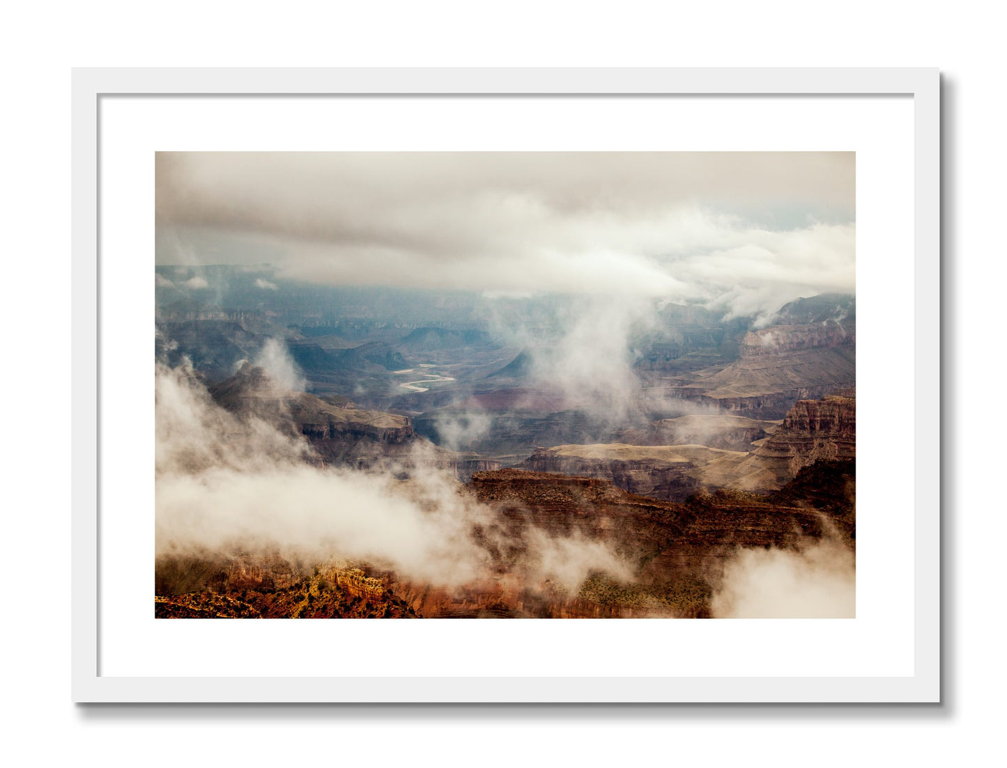 Framed photograph of Grand Canyon by Dylan Ozanich, White frame, Borders
