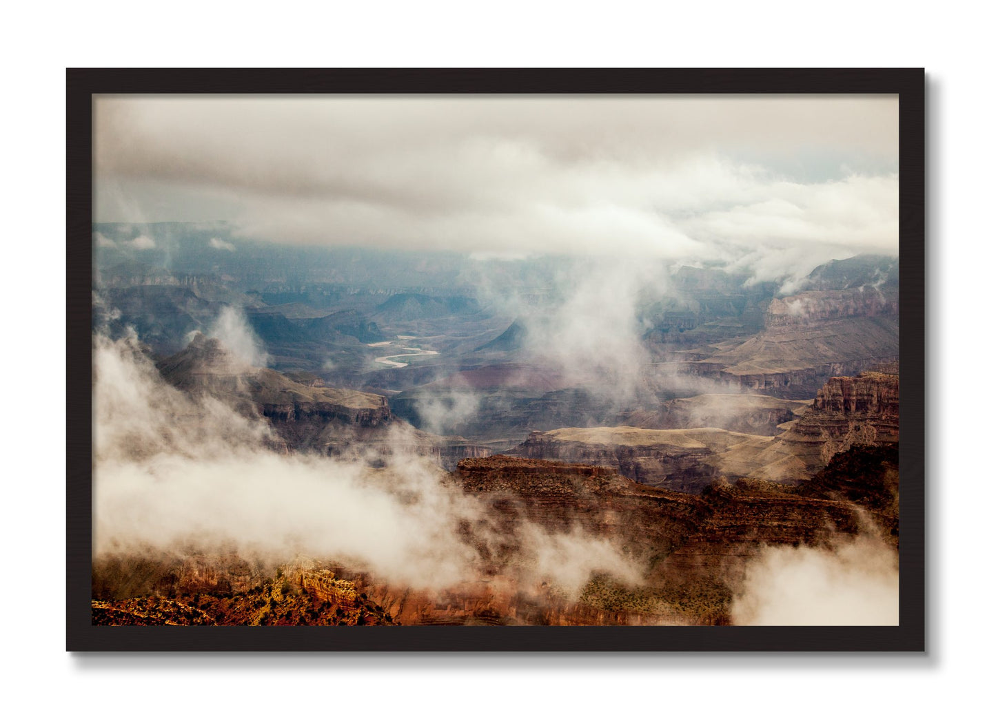 Framed photograph of Grand Canyon by Dylan Ozanich, Black Walnut frame, Full Bleed