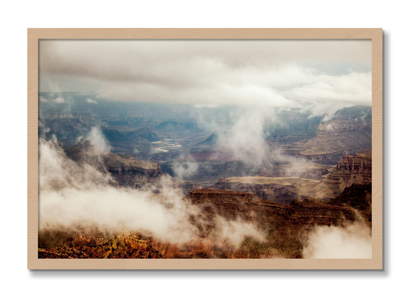 Framed photograph of Grand Canyon by Dylan Ozanich, Oak frame, Full Bleed