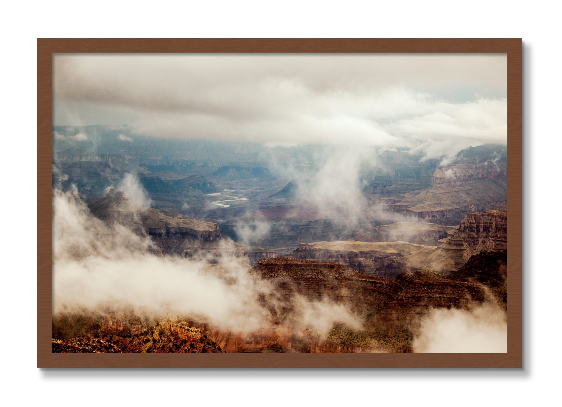 Framed photograph of Grand Canyon by Dylan Ozanich, Walnut frame, Full Bleed
