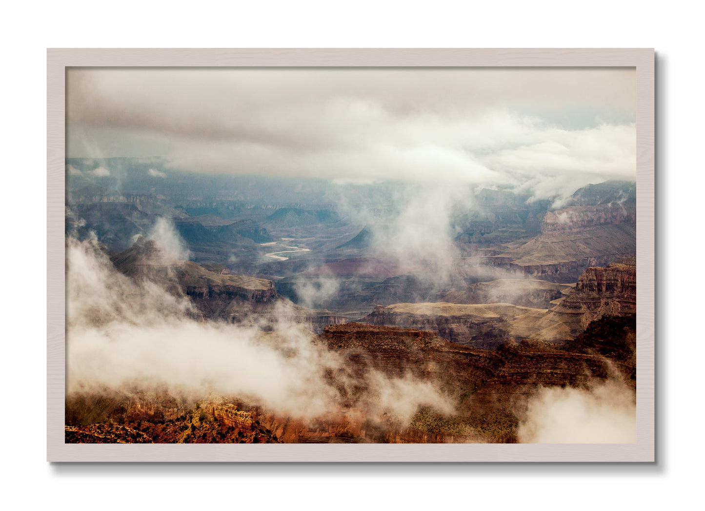 Framed photograph of Grand Canyon by Dylan Ozanich, White Maple frame, Full Bleed