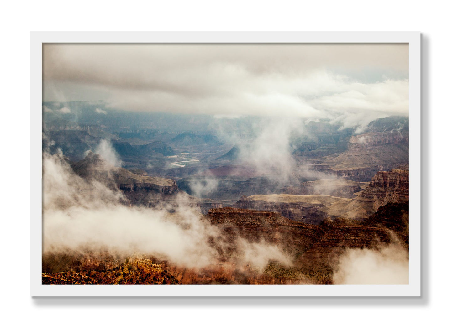Framed photograph of Grand Canyon by Dylan Ozanich, White frame, Full Bleed