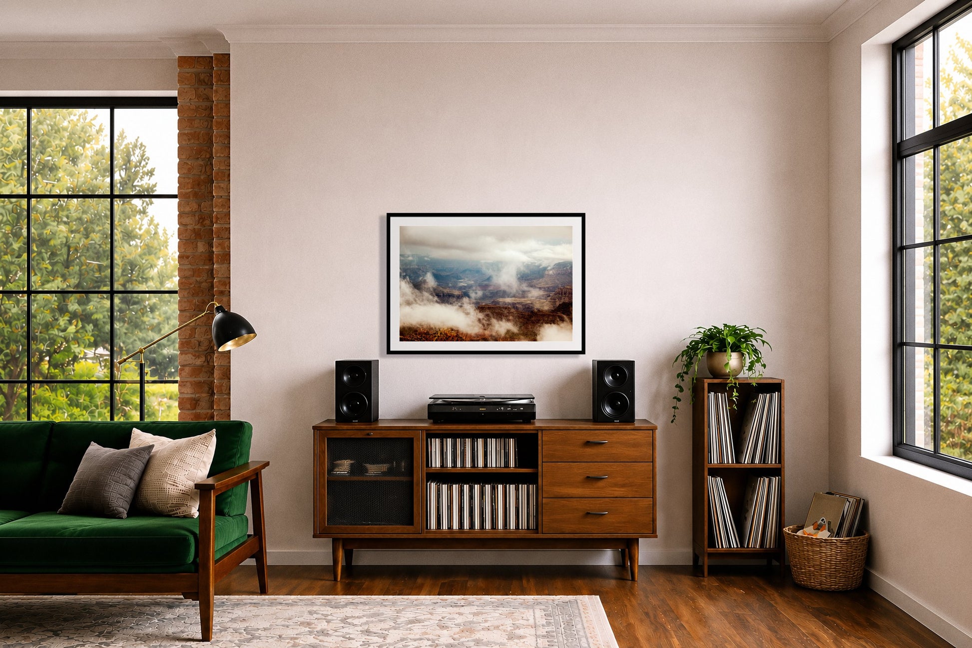 Framed photograph of Grand Canyon by Dylan Ozanich displayed on a wall