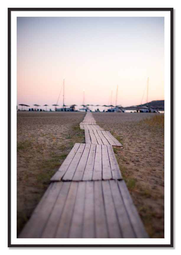 Greek Isles by Dylan Ozanich, 48×72 print with a White Border in a Black Walnut frame