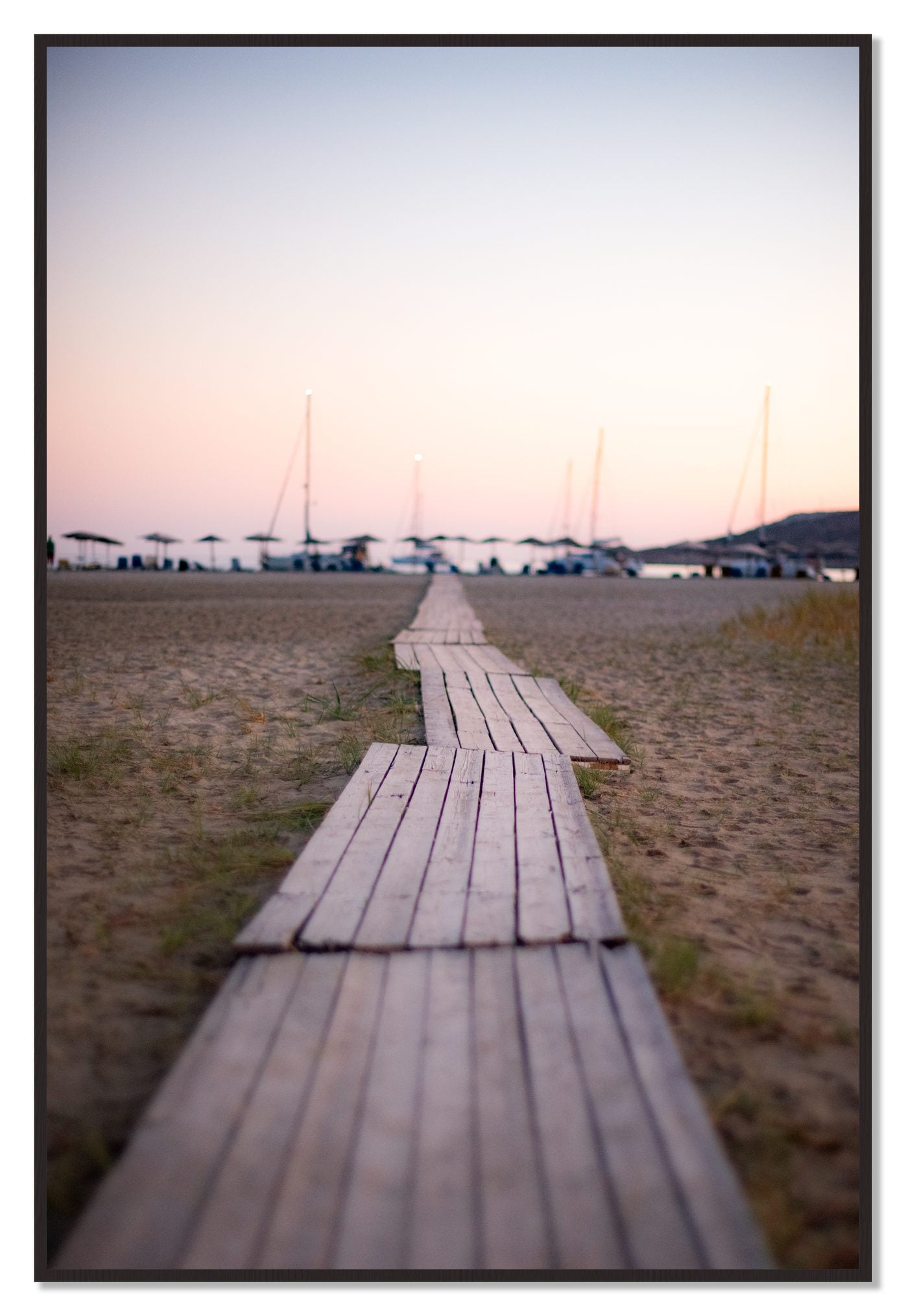 Greek Isles by Dylan Ozanich, 48×72 Full Bleed Print in a Black Walnut frame