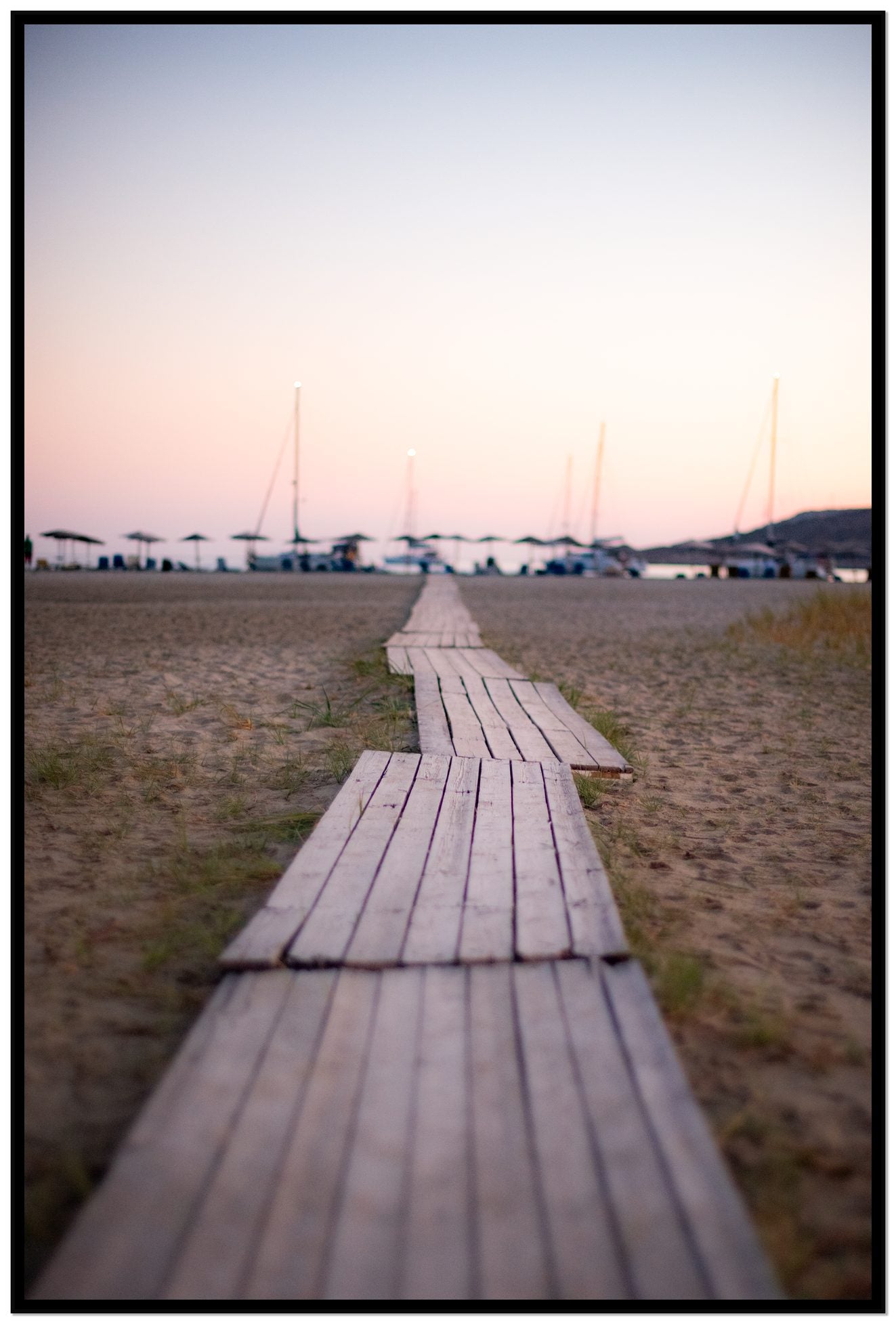 Greek Isles by Dylan Ozanich, 48×72 Full Bleed Print in a Black frame