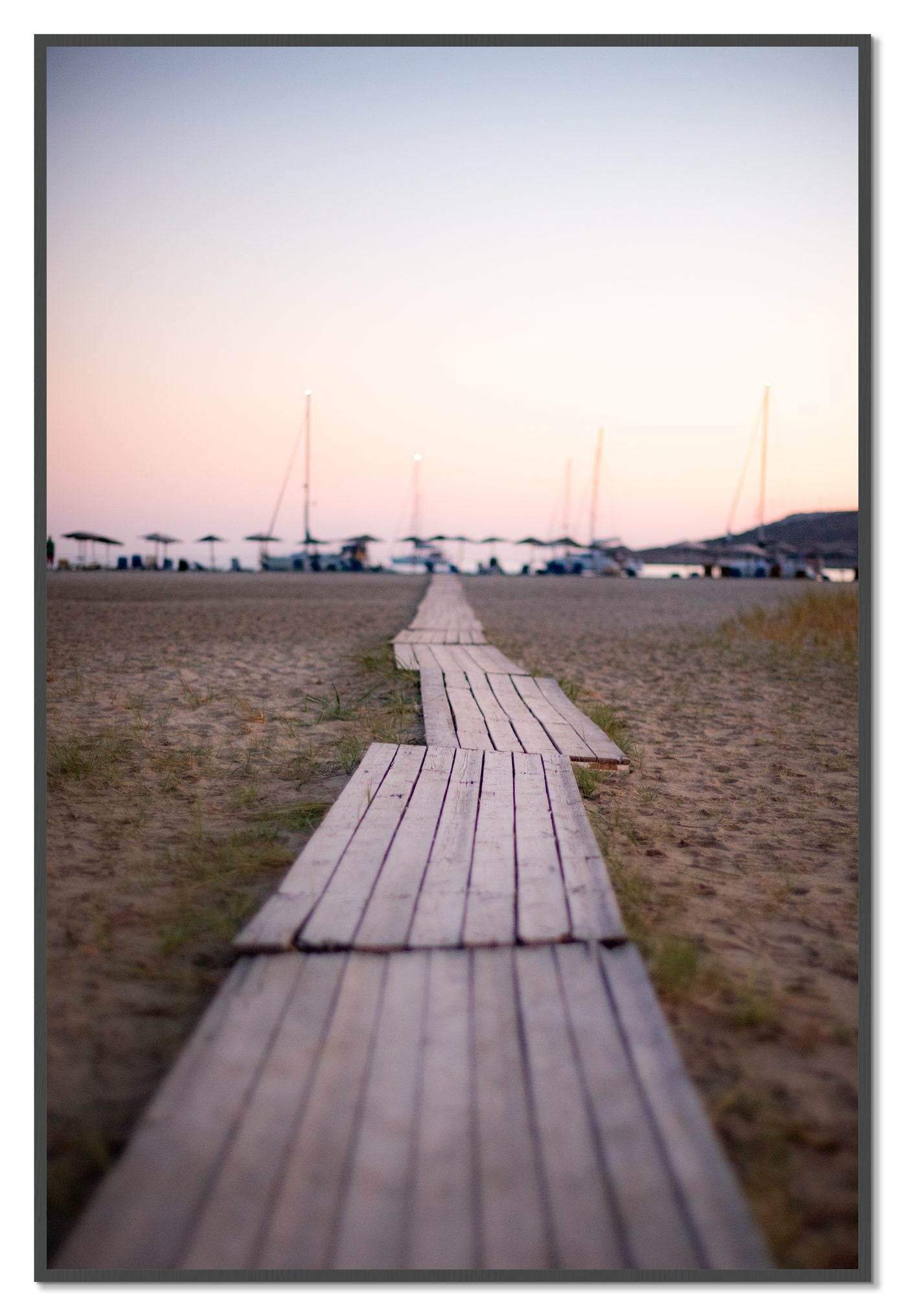 Greek Isles by Dylan Ozanich, 48×72 Full Bleed Print in a Grey frame