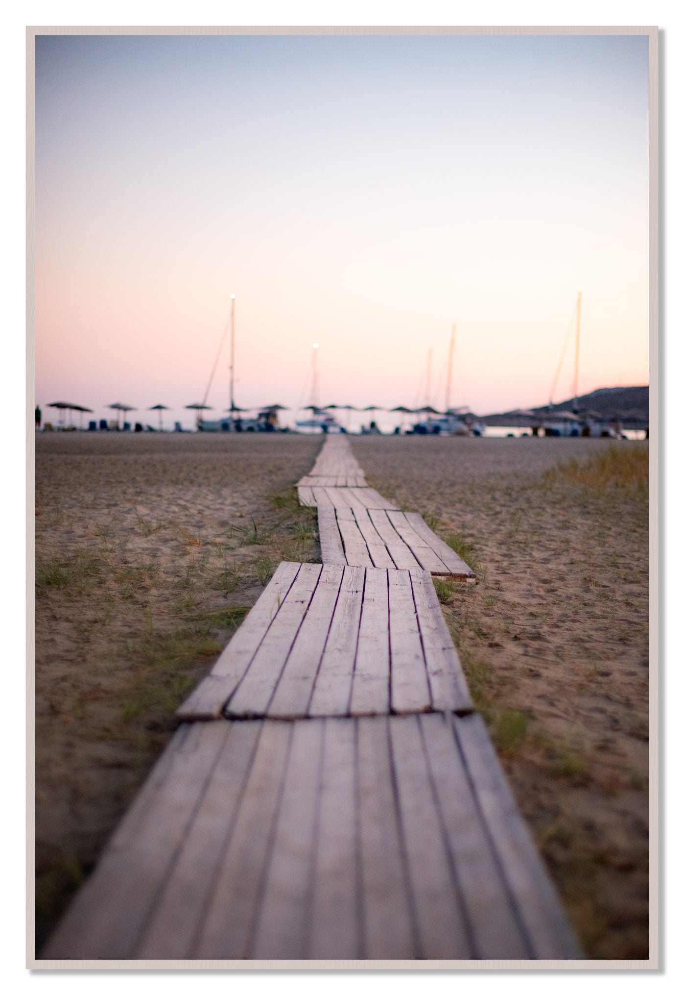 Greek Isles by Dylan Ozanich, 48×72 Full Bleed Print in a White Maple frame