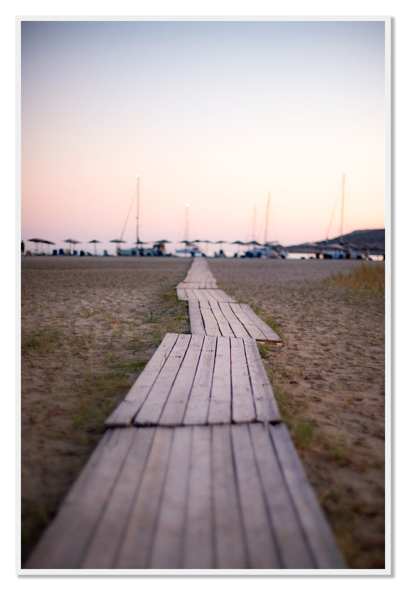 Greek Isles by Dylan Ozanich, 48×72 Full Bleed Print in a White frame