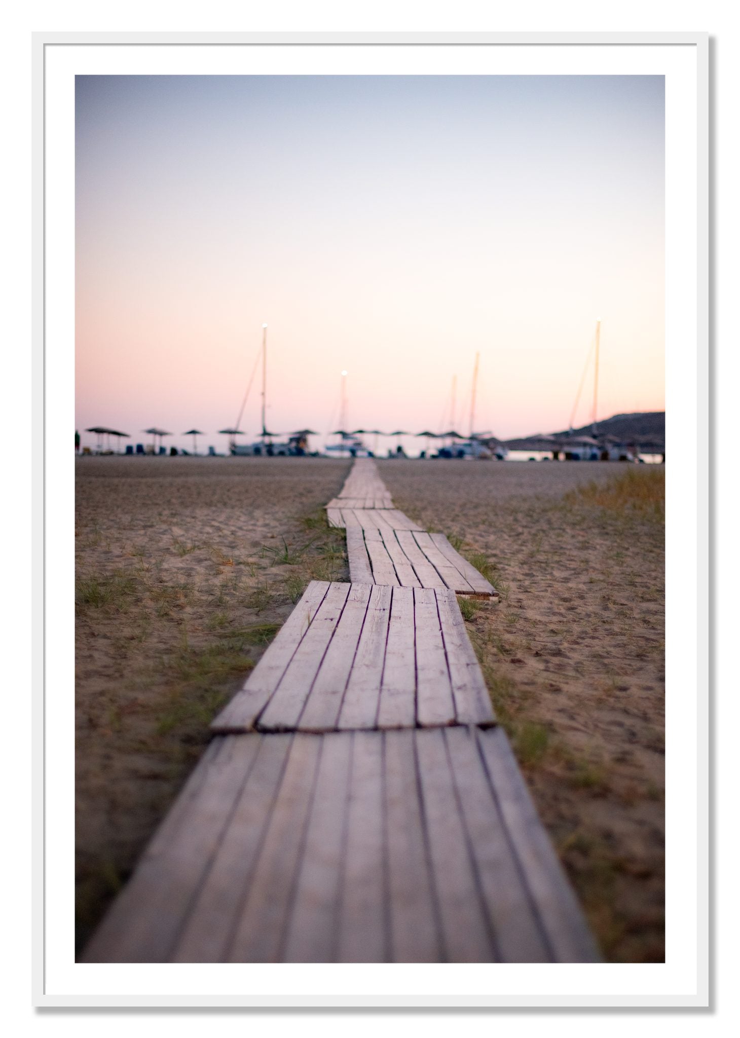 Framed photograph of Greek Isles by Dylan Ozanich, White frame, Borders