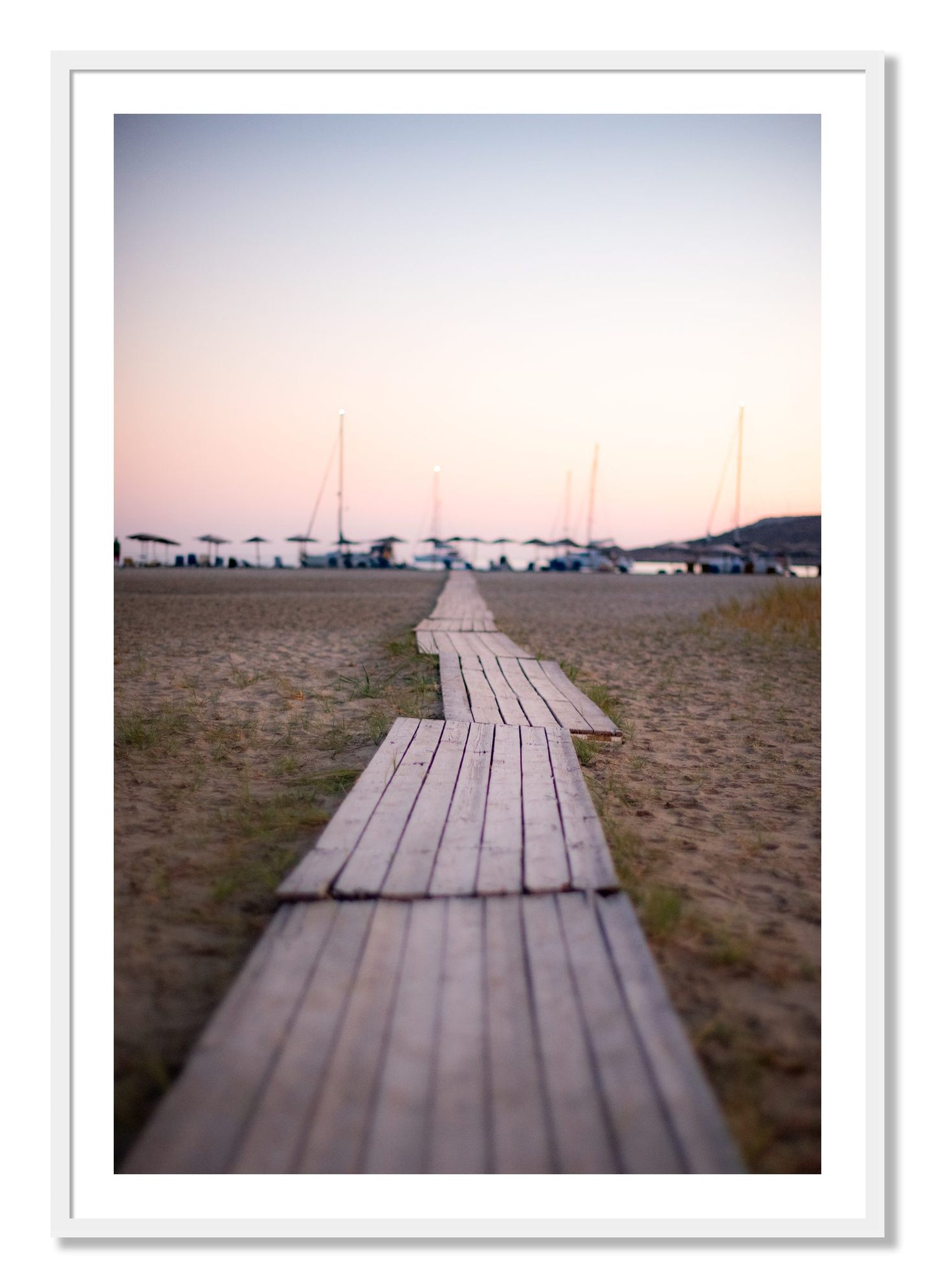 Framed photograph of Greek Isles by Dylan Ozanich, White frame, Borders