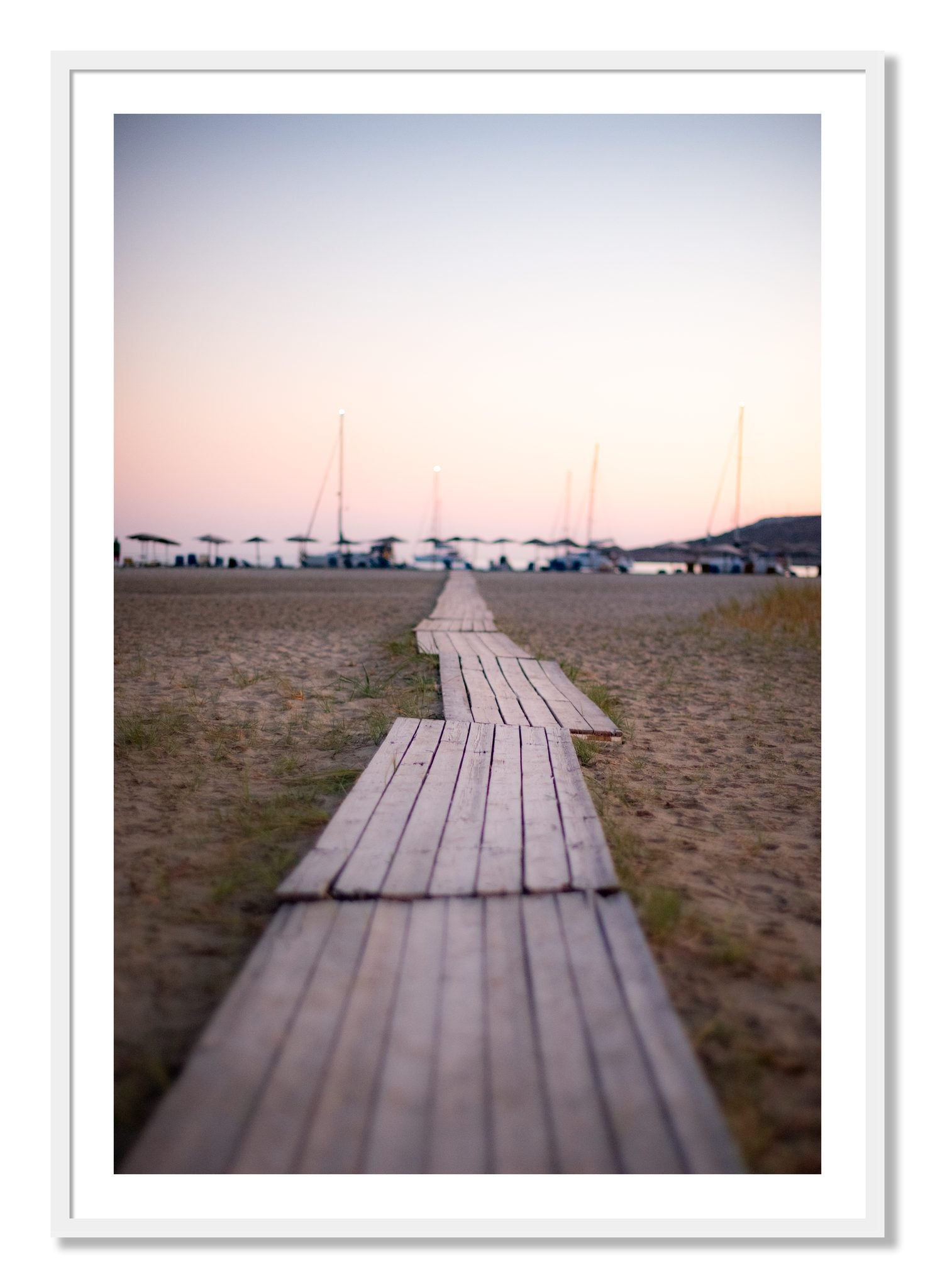Framed photograph of Greek Isles by Dylan Ozanich, White frame, Borders