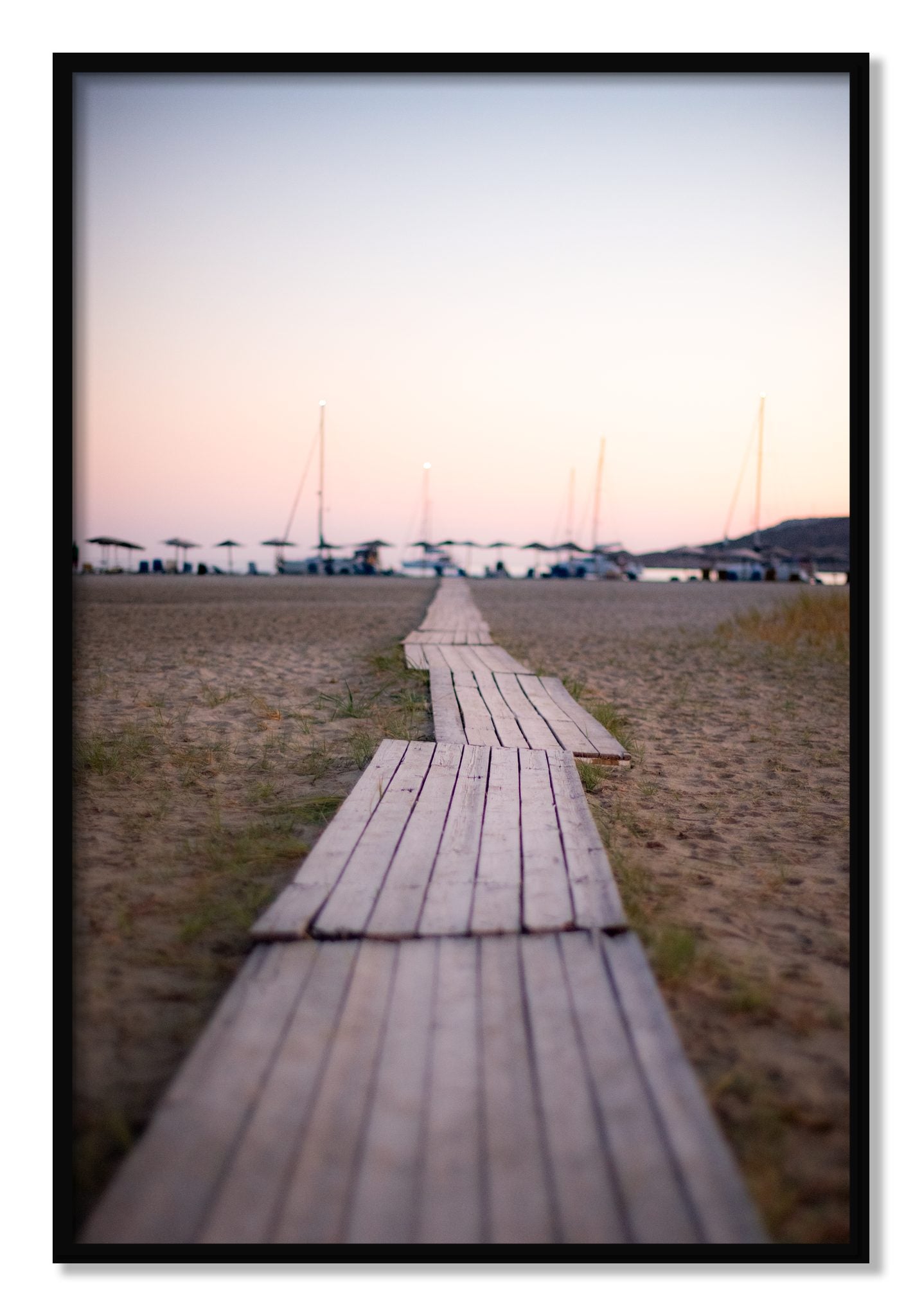 Framed photograph of Greek Isles by Dylan Ozanich, Black frame, Full Bleed