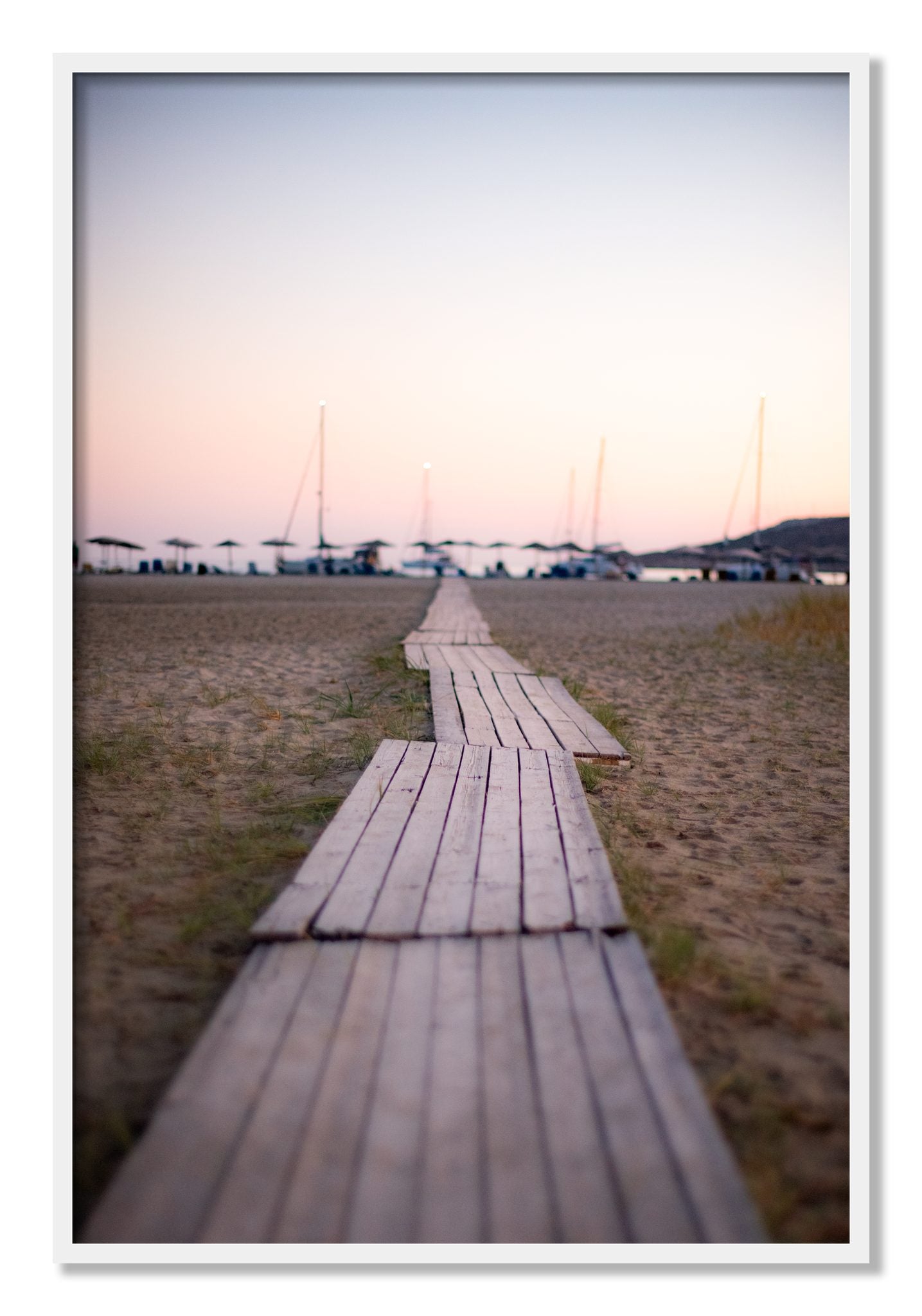 Framed photograph of Greek Isles by Dylan Ozanich, White frame, Full Bleed