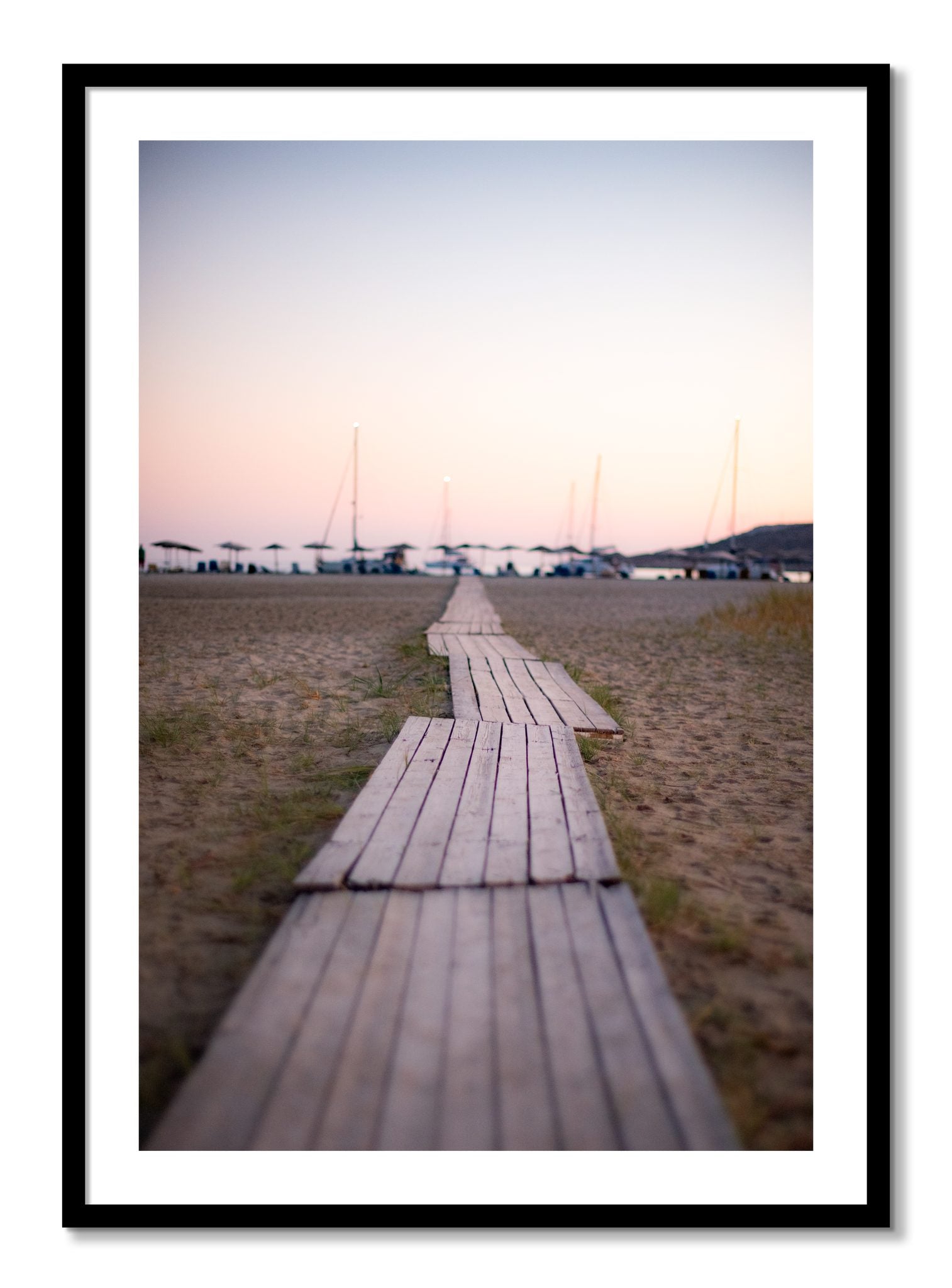 Framed photograph of Greek Isles by Dylan Ozanich, Black frame, Borders