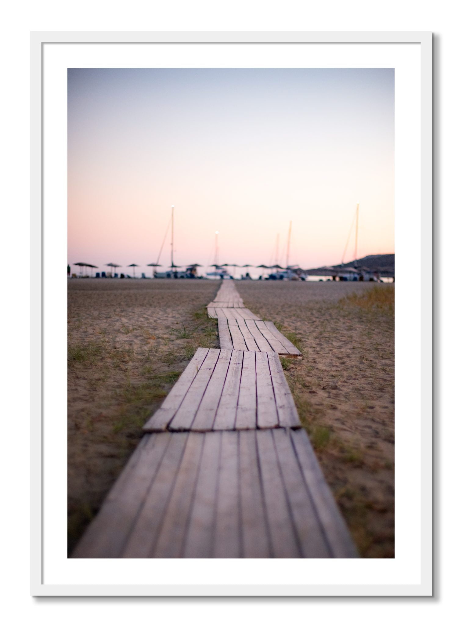 Framed photograph of Greek Isles by Dylan Ozanich, White frame, Borders