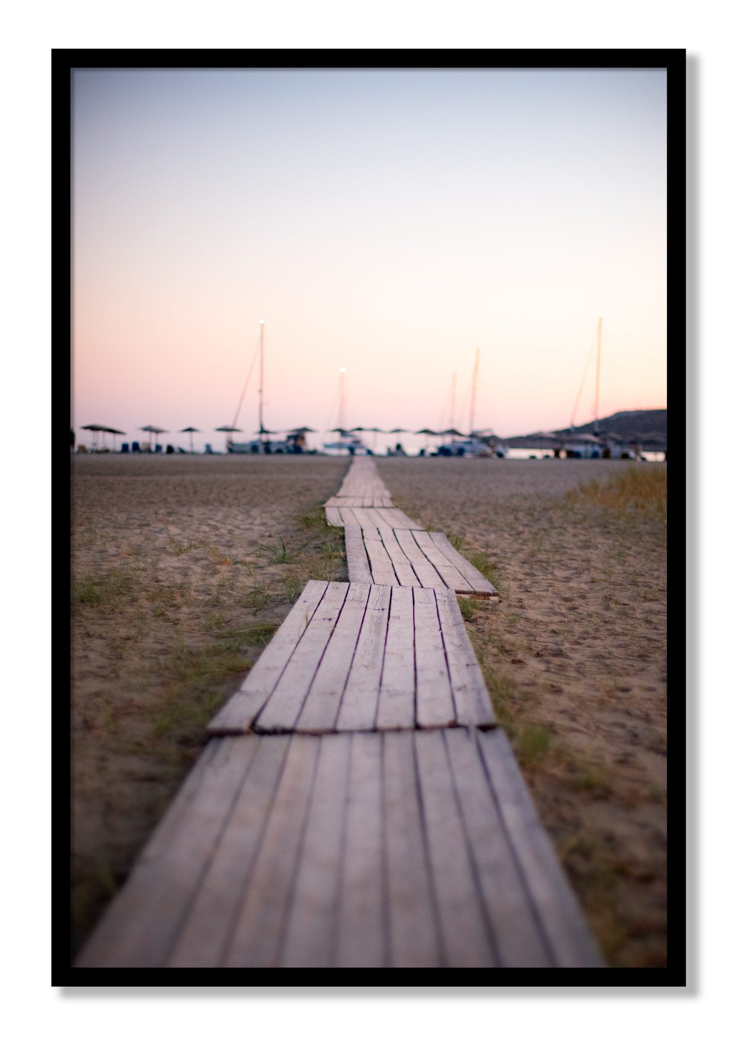 Framed photograph of Greek Isles by Dylan Ozanich, Black frame, Full Bleed