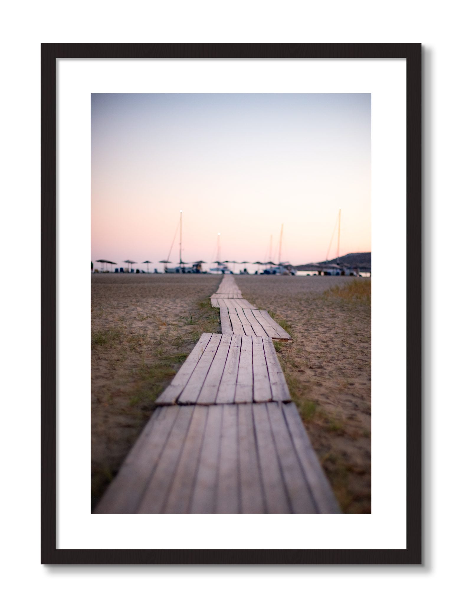 Framed photograph of Greek Isles by Dylan Ozanich, Black frame, Borders