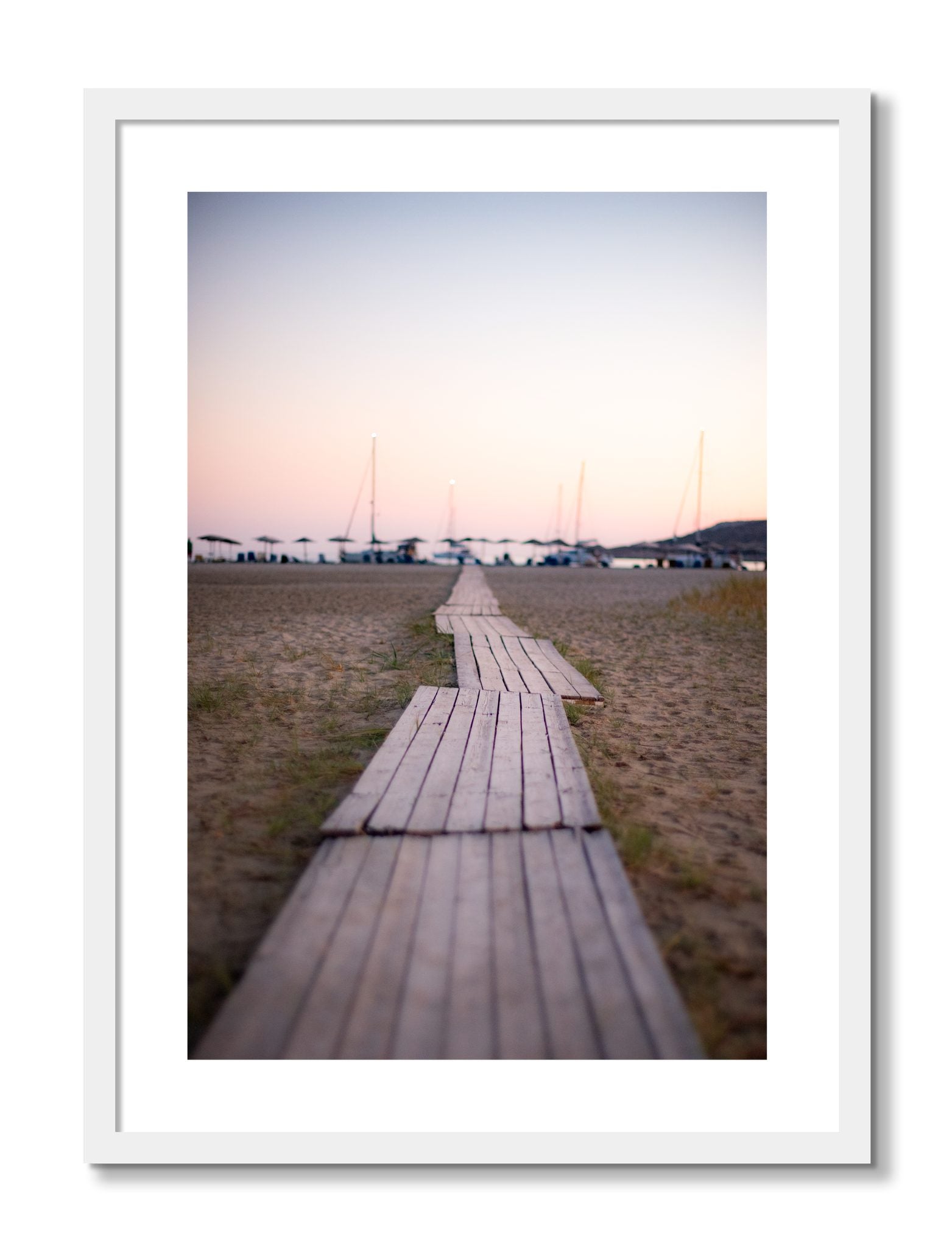 Framed photograph of Greek Isles by Dylan Ozanich, White frame, Borders