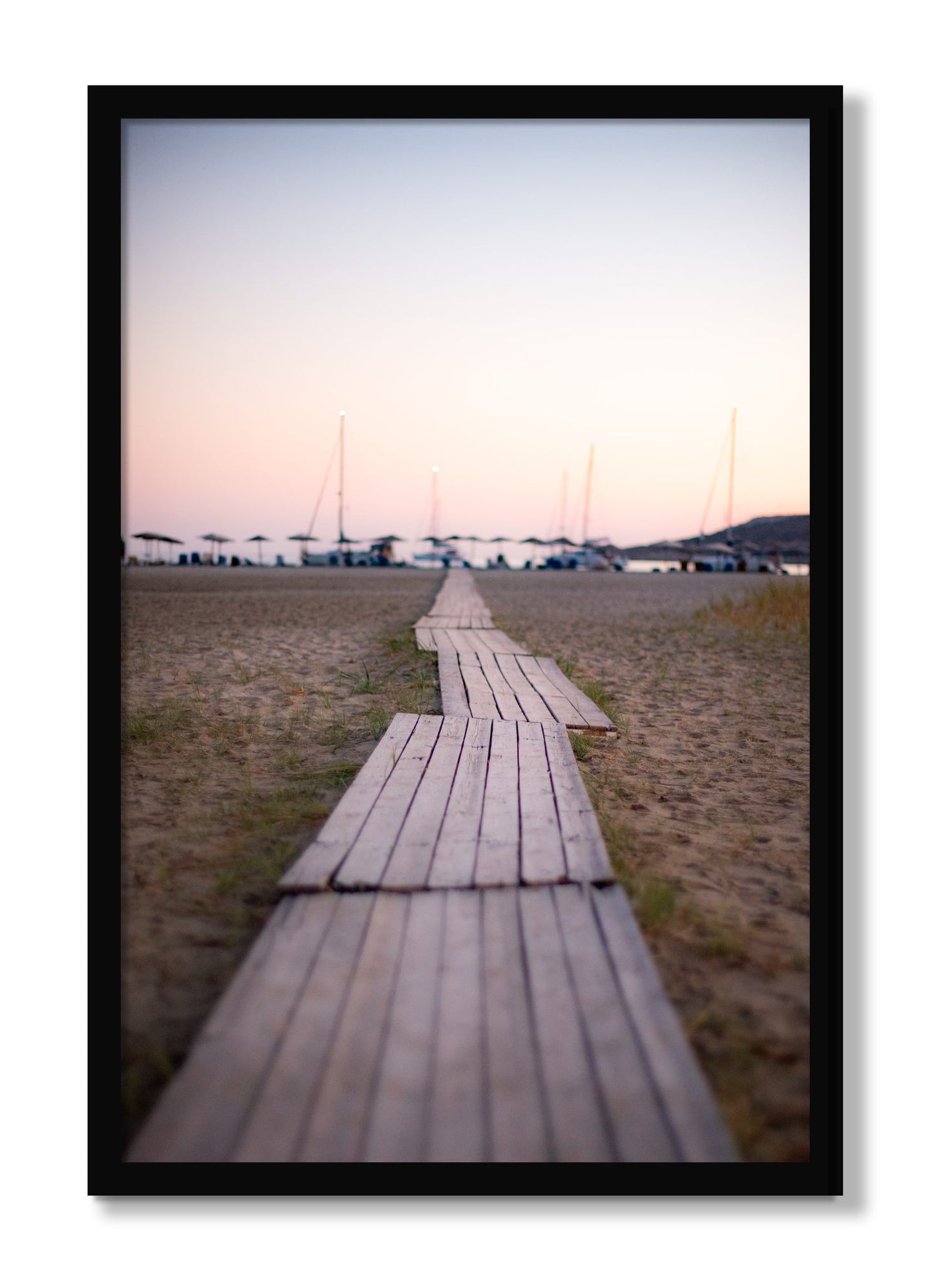 Framed photograph of Greek Isles by Dylan Ozanich, Black frame, Full Bleed