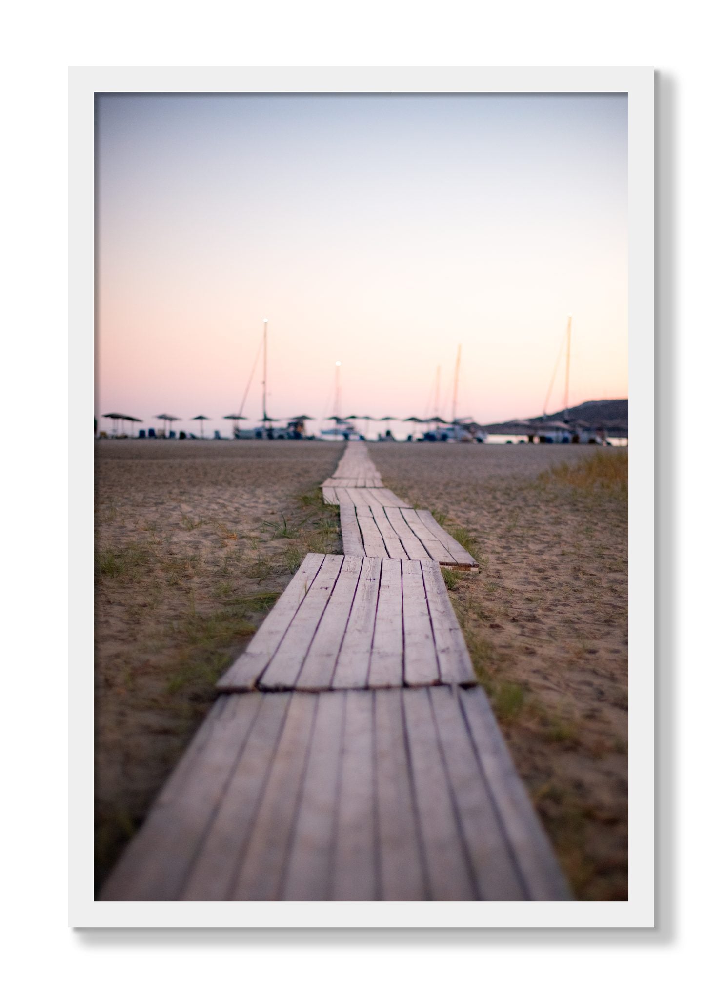 Framed photograph of Greek Isles by Dylan Ozanich, White frame, Full Bleed