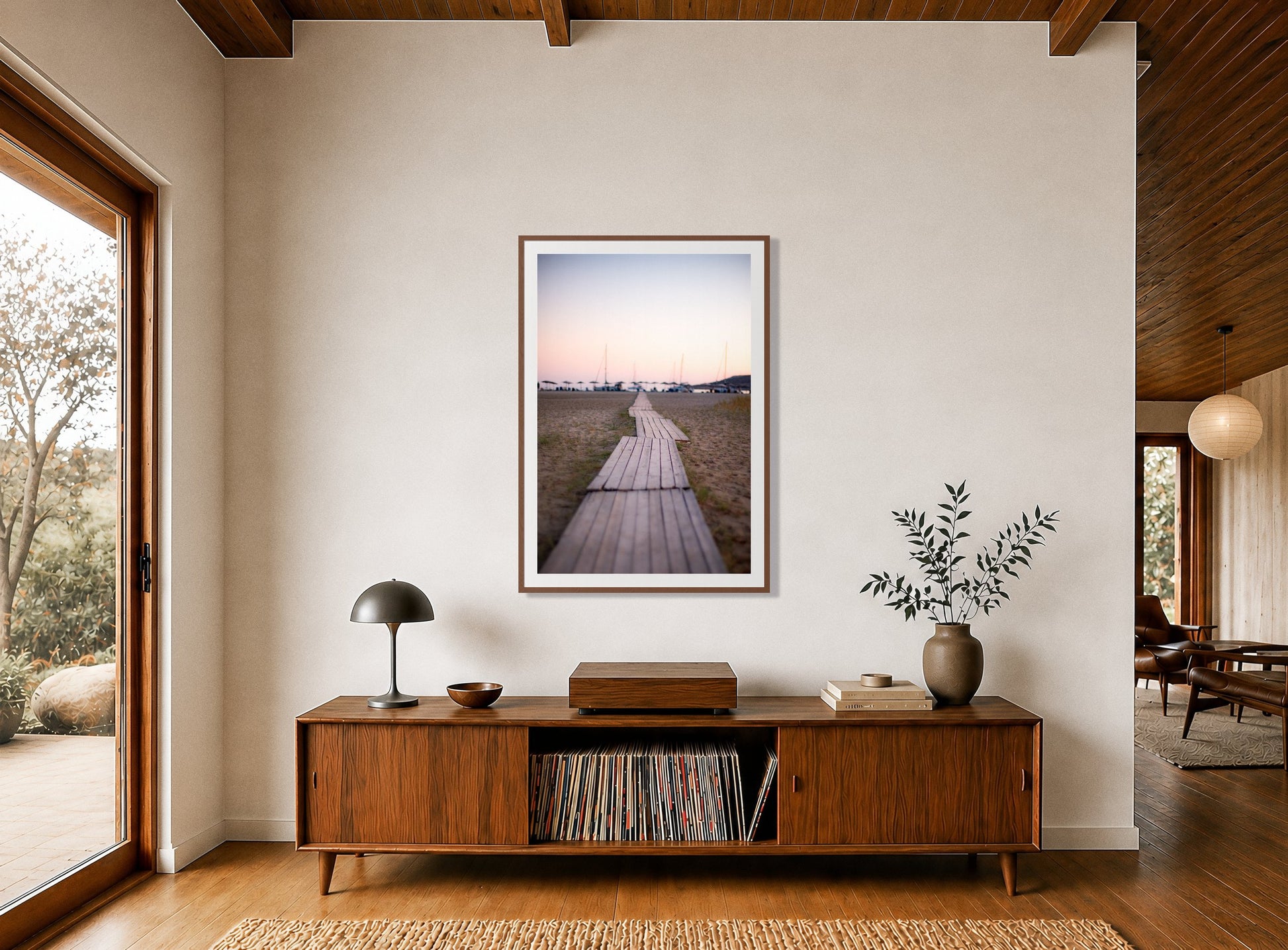 Framed photograph of Greek Isles by Dylan Ozanich displayed on a wall