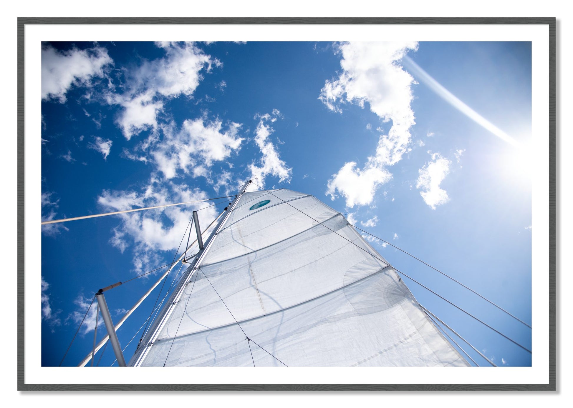 Framed photograph of Greek Sky by Dylan Ozanich, Grey frame, Borders